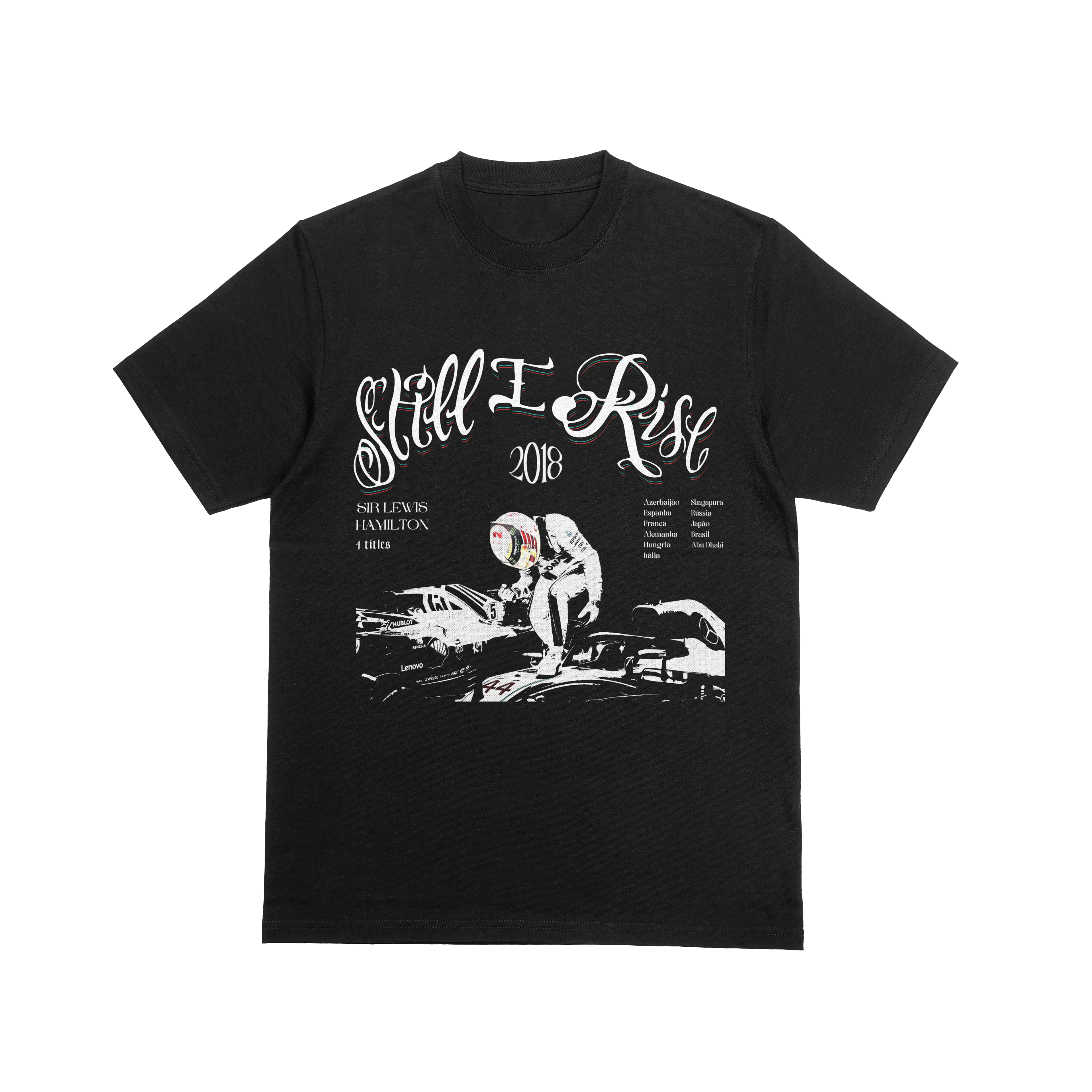 Camiseta Oversized Lewis Hamilton Mercedes 2018 Algodão