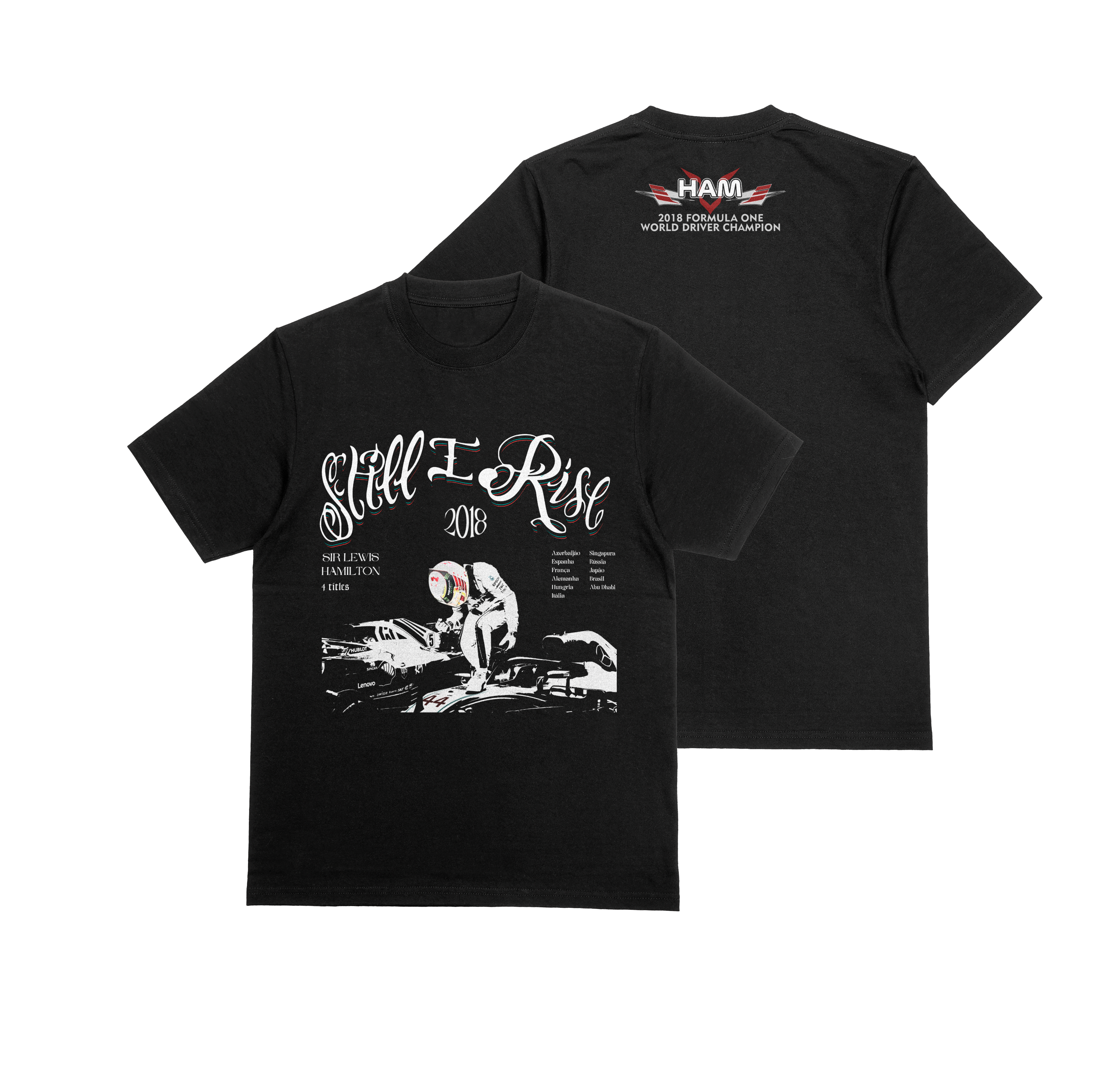 Camiseta Oversized Lewis Hamilton Mercedes 2018 Algodão