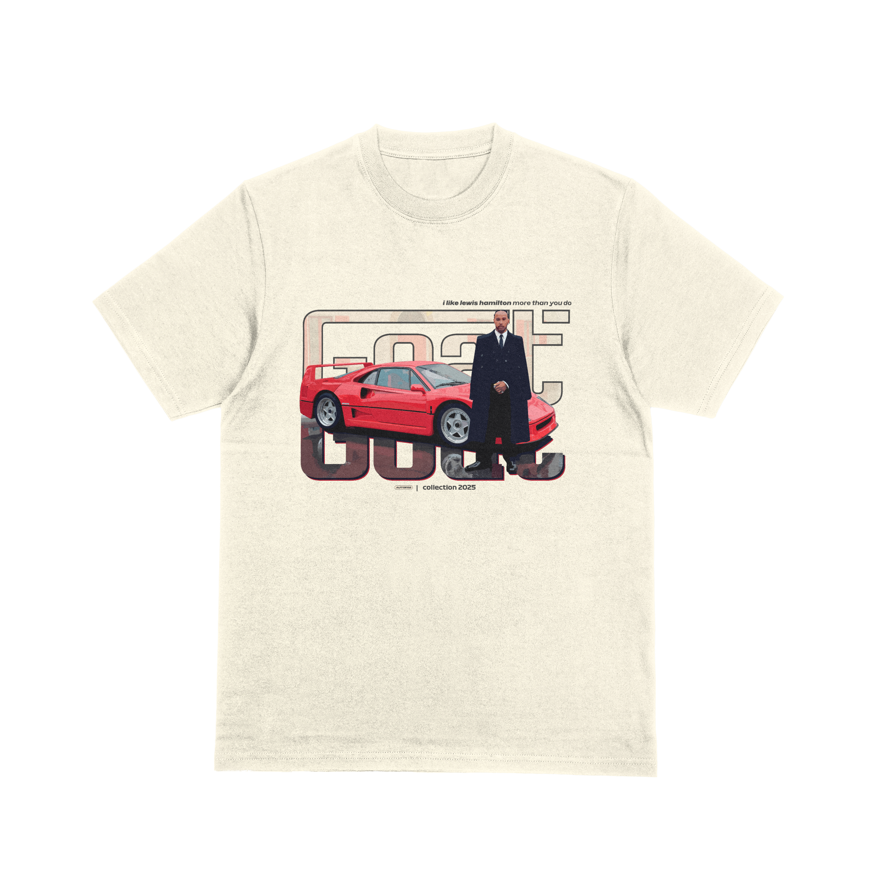 Camiseta Oversized Lewis Hamilton Goat F40 Off White Algodão
