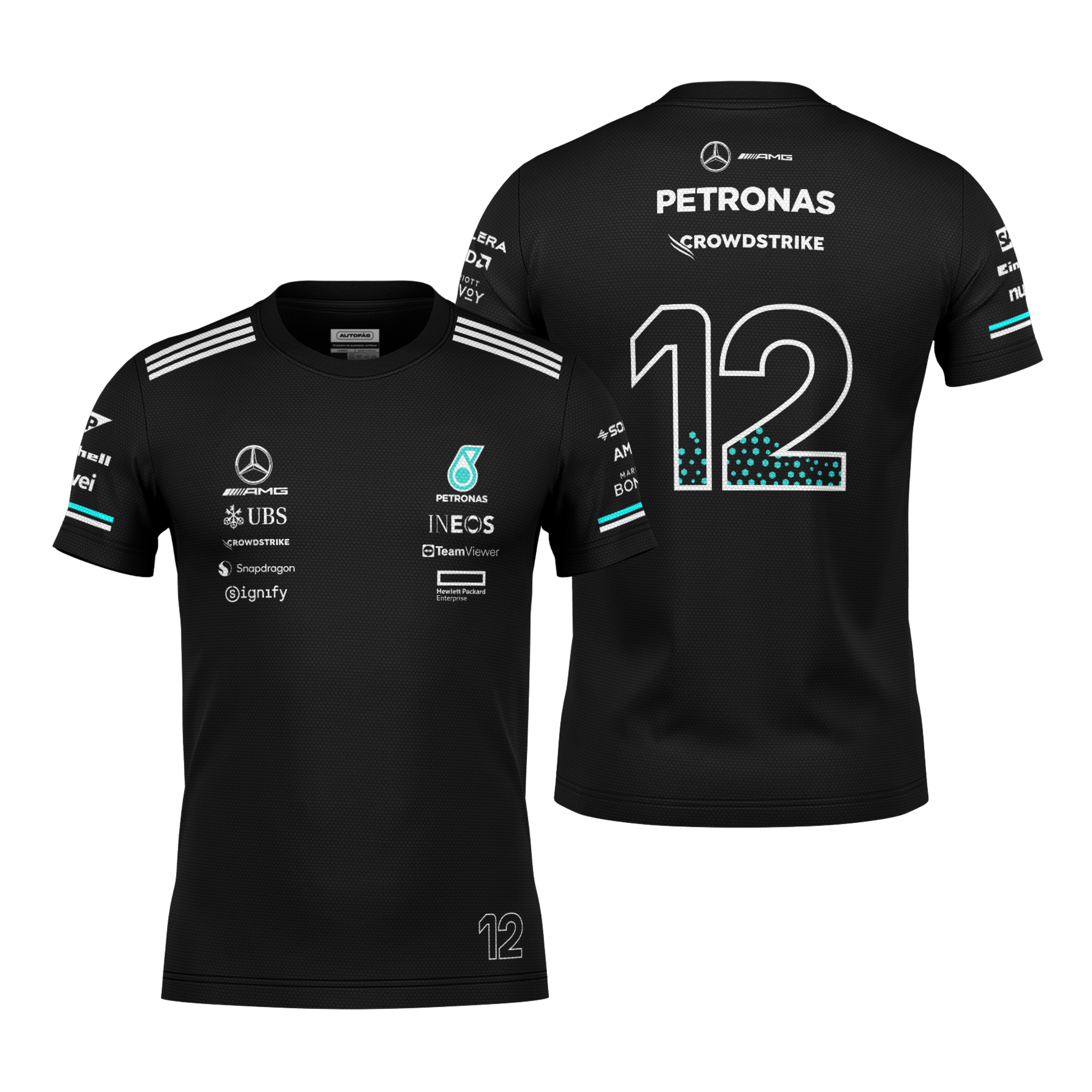 Camiseta Dryfit Mercedes Kimi Antonelli Preto 2025