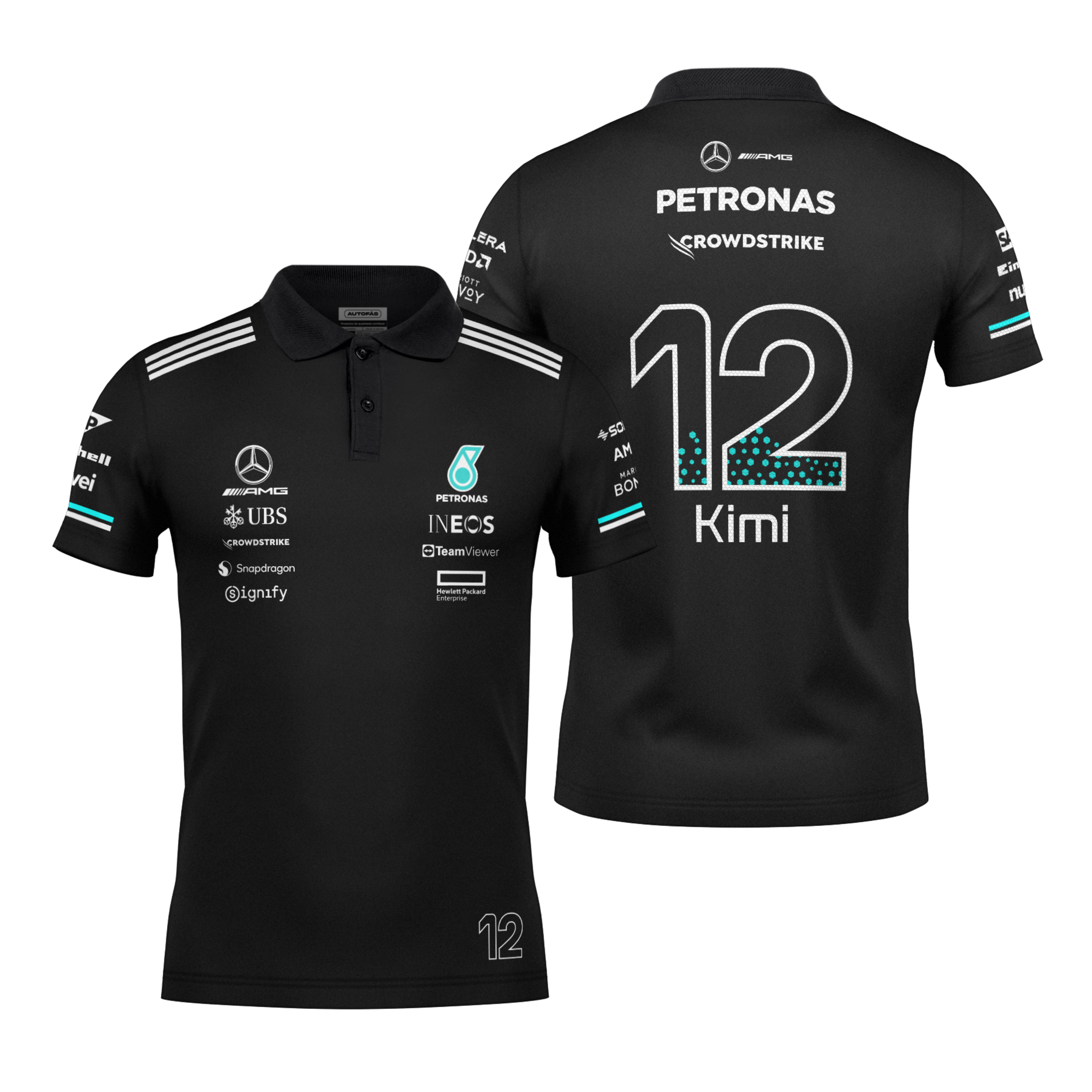 Camiseta Polo Mercedes Kimi Antonelli Preto 2025