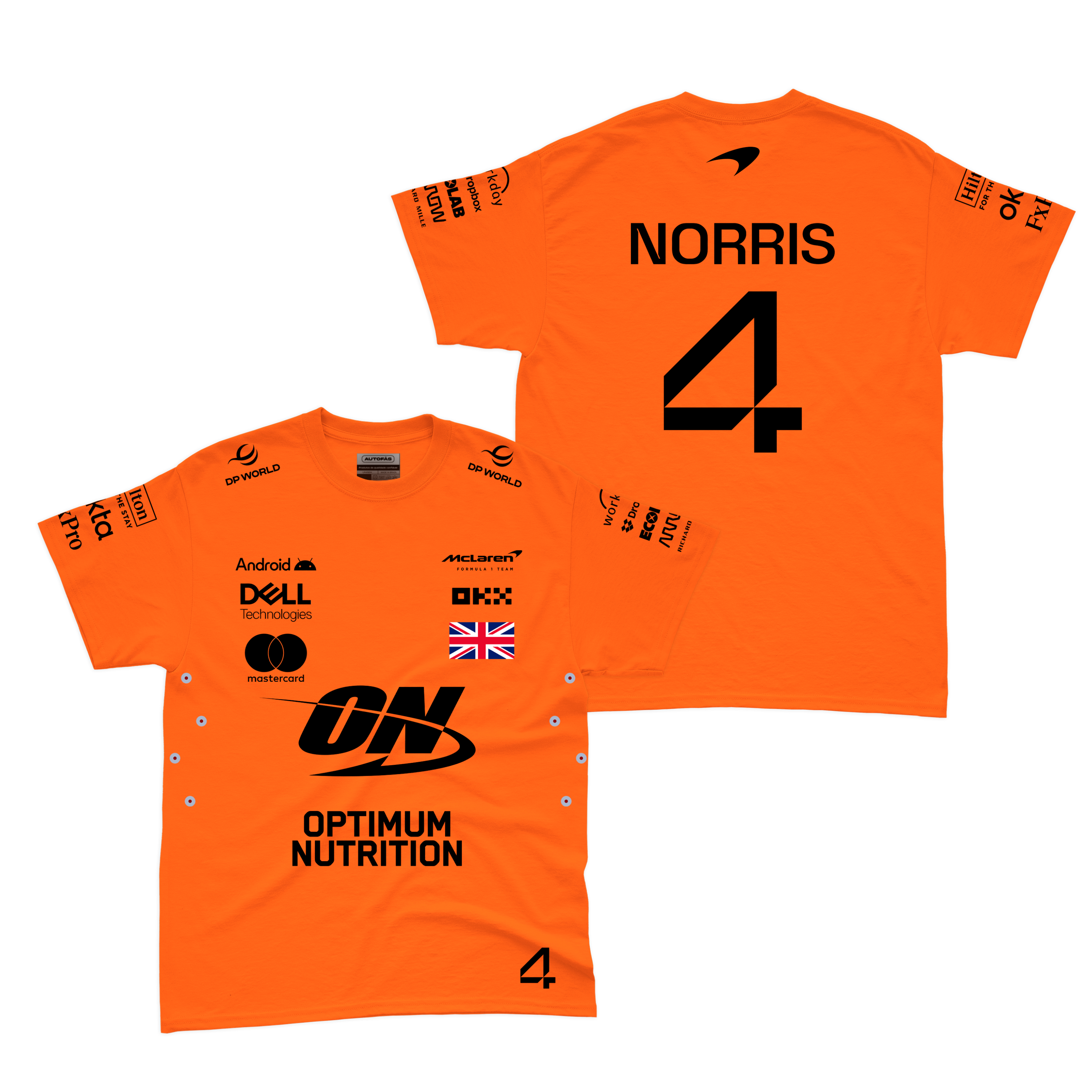 Camiseta Algodão Mclaren Lando Norris Laranja 2025