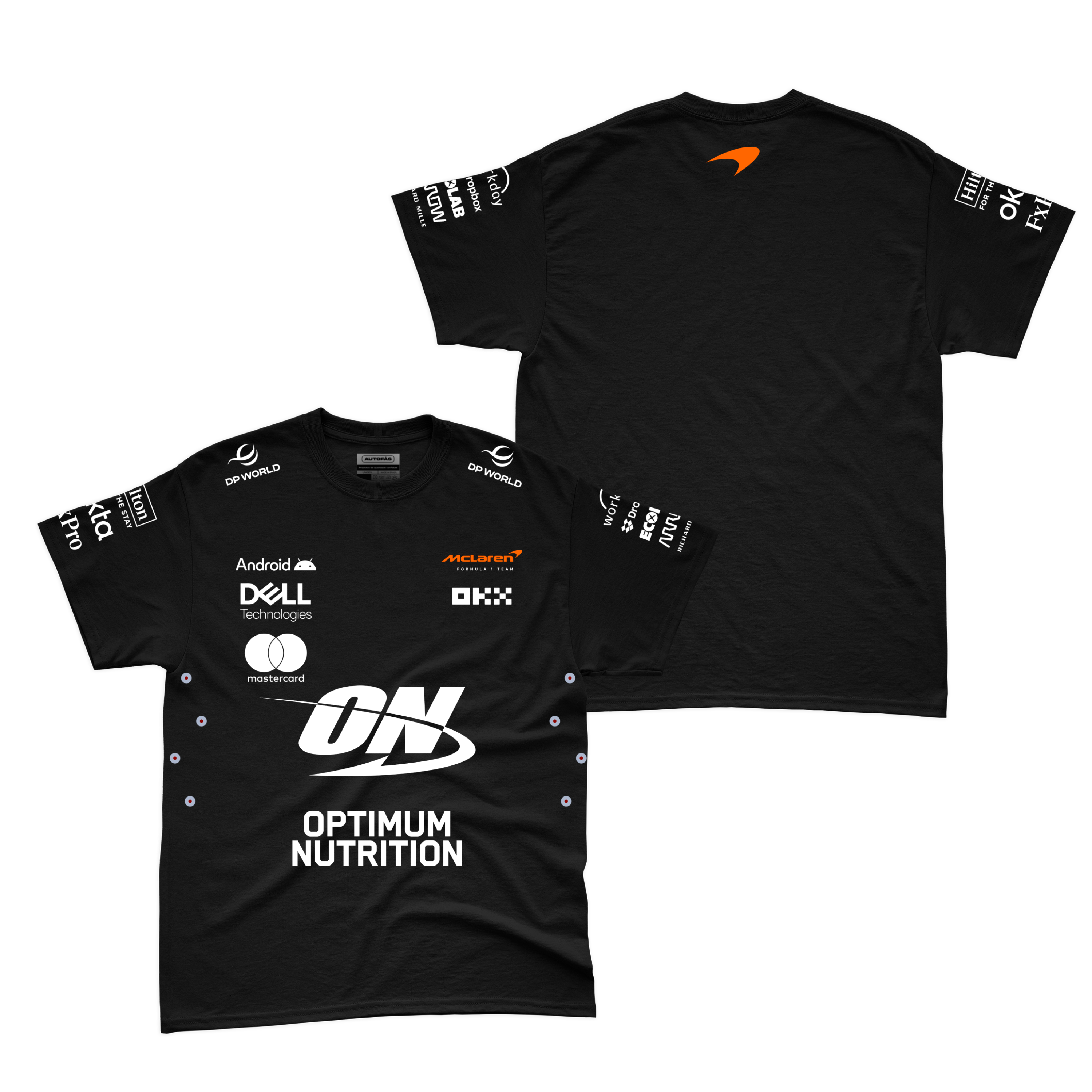 Camiseta Algodão Mclaren Equipe Preto 2025