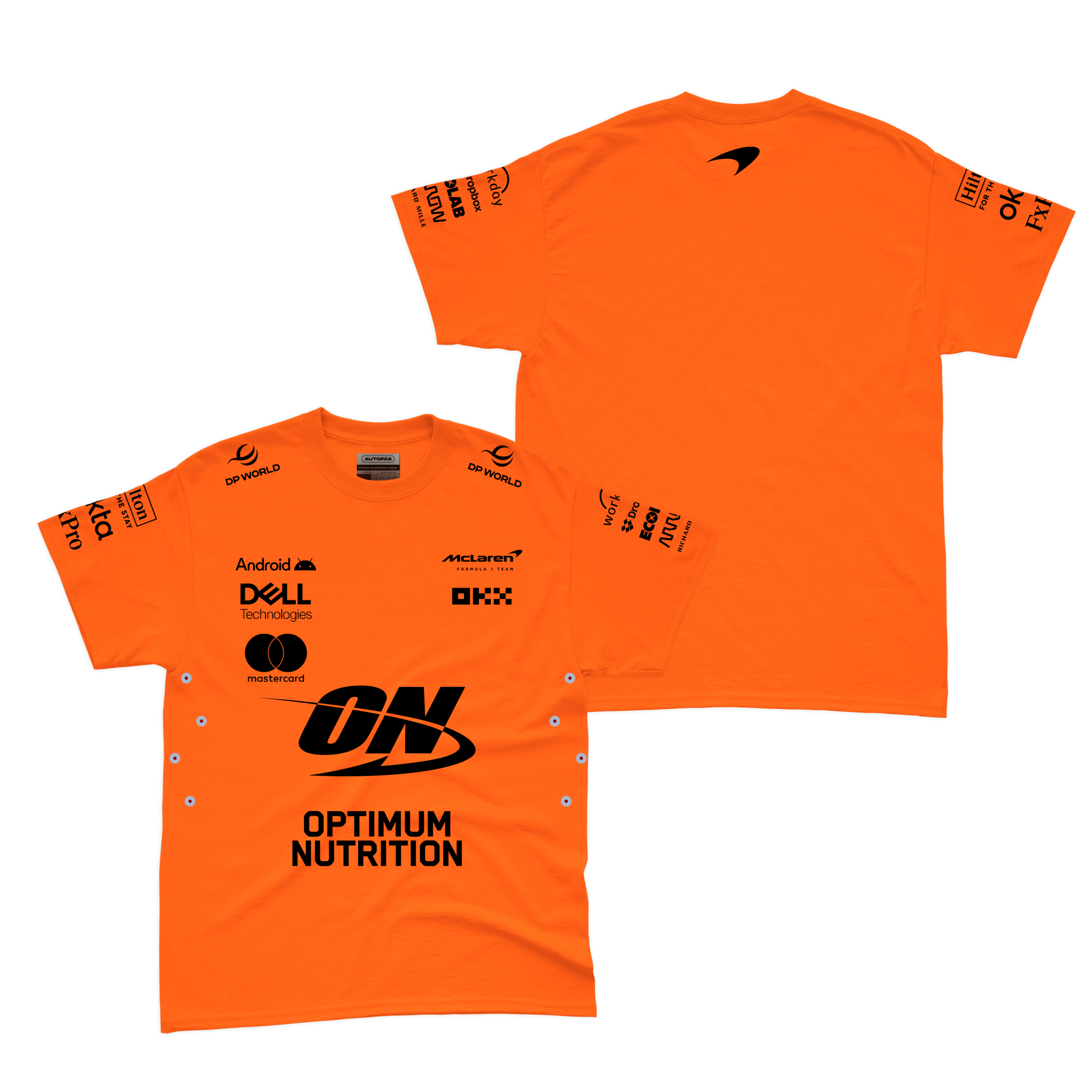Camiseta Algodão Mclaren Equipe Laranja 2025