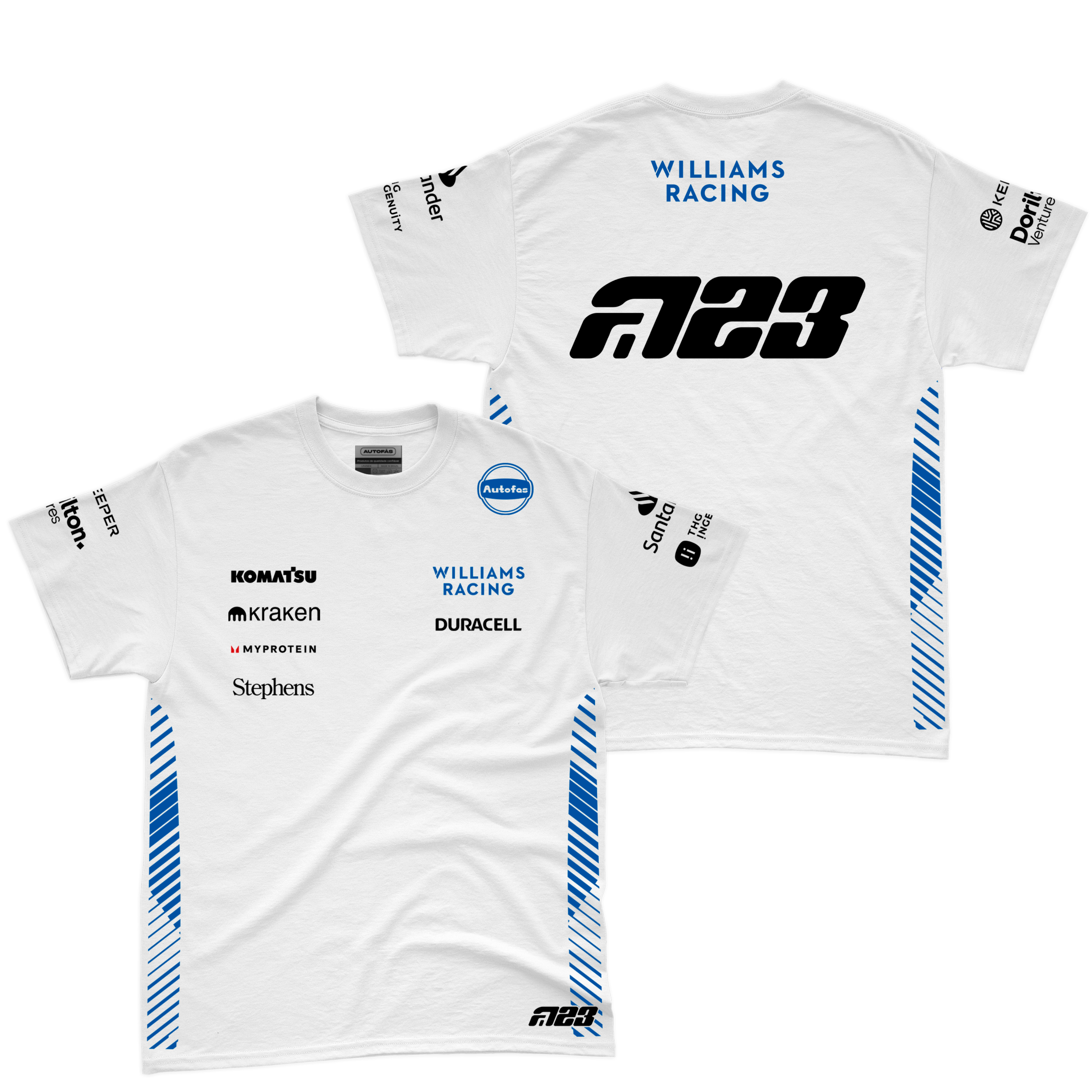 Camiseta Algodão Williams Alex Albon Branco 2025