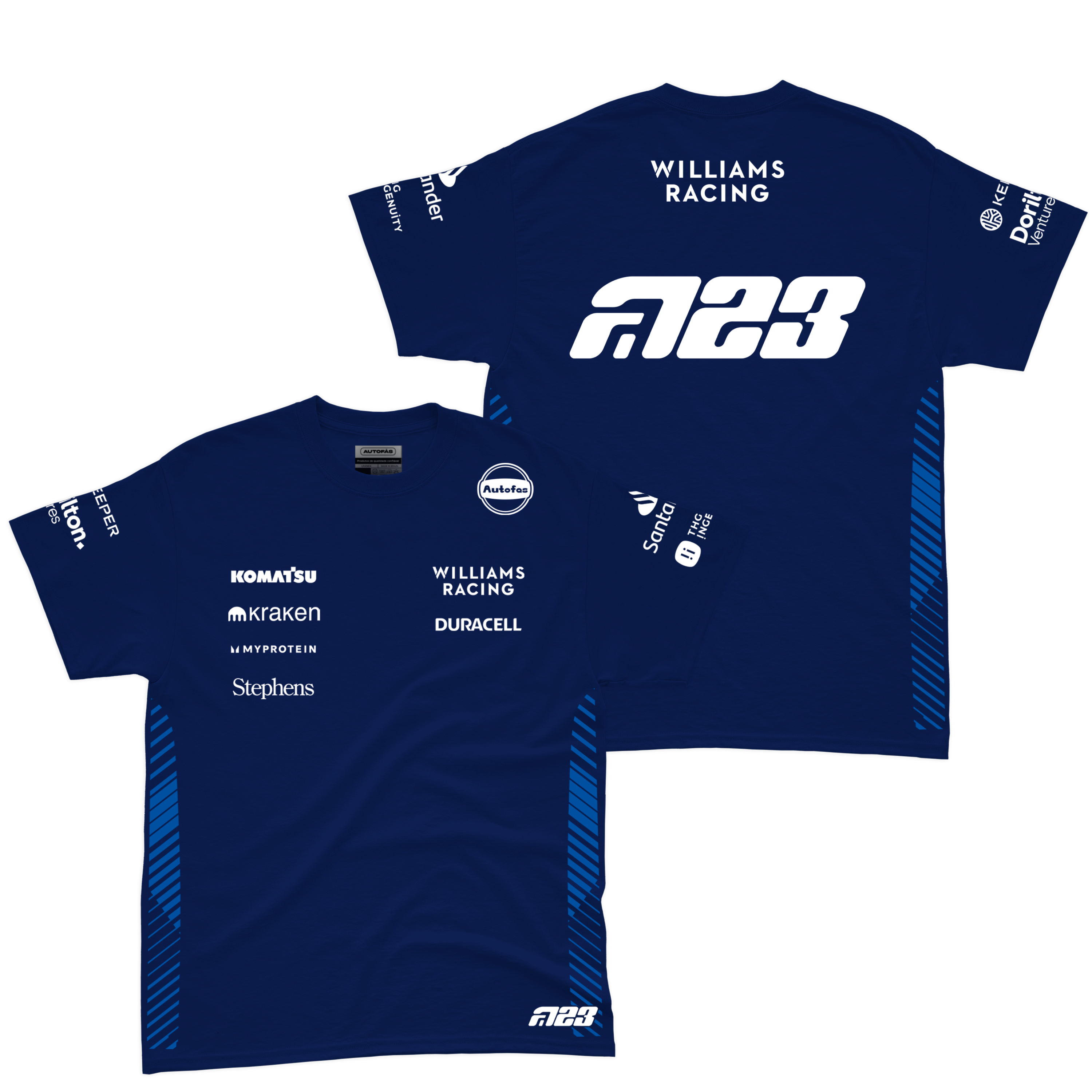 Camiseta Algodão Williams Alex Albon Azul Marinho 2025