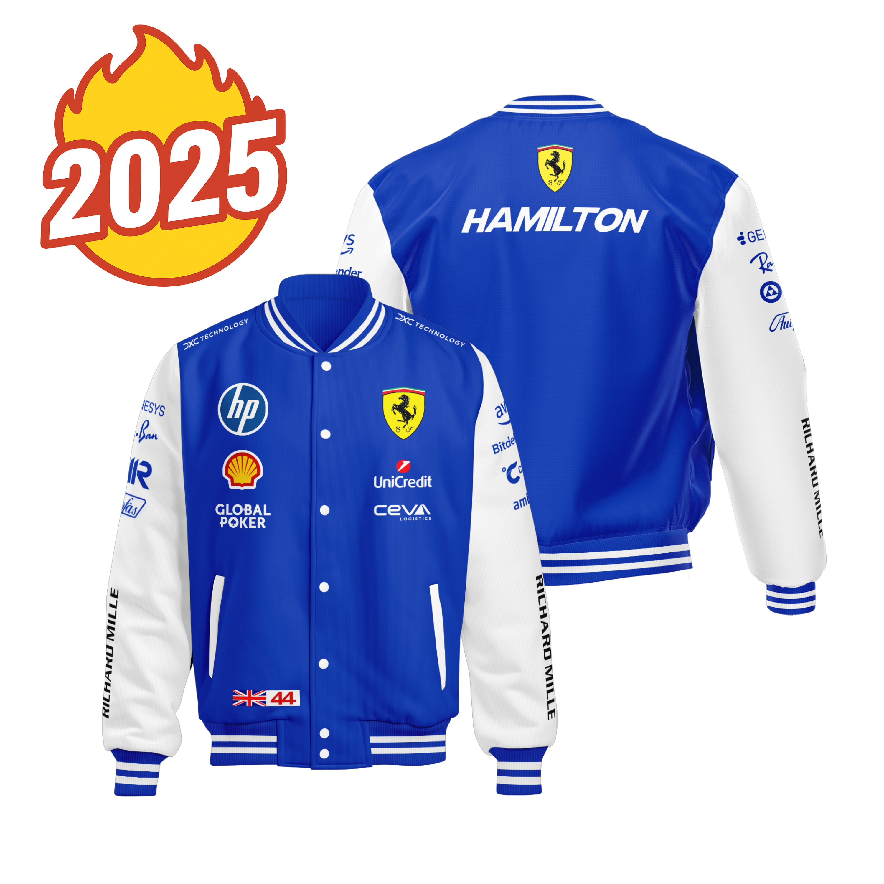 Jaqueta Ferrari Edição Miami 2025 Azul Lewis Hamilton