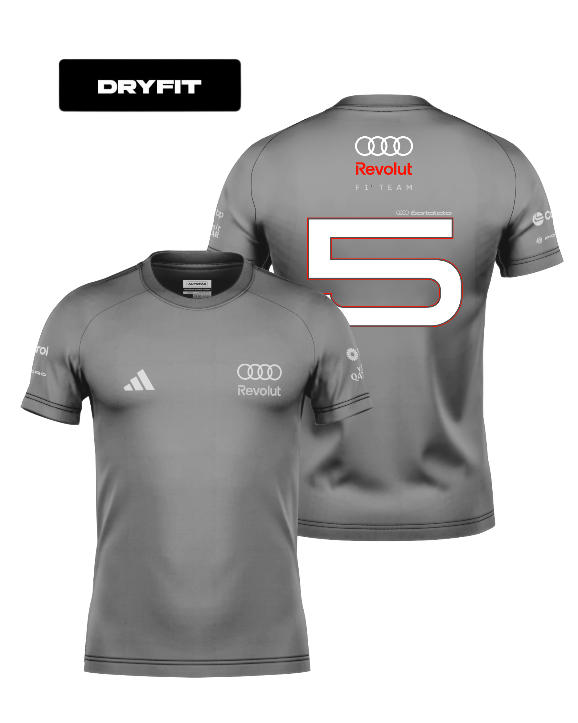 Camiseta Dryfit Audi Bortoleto 2026 Cinza