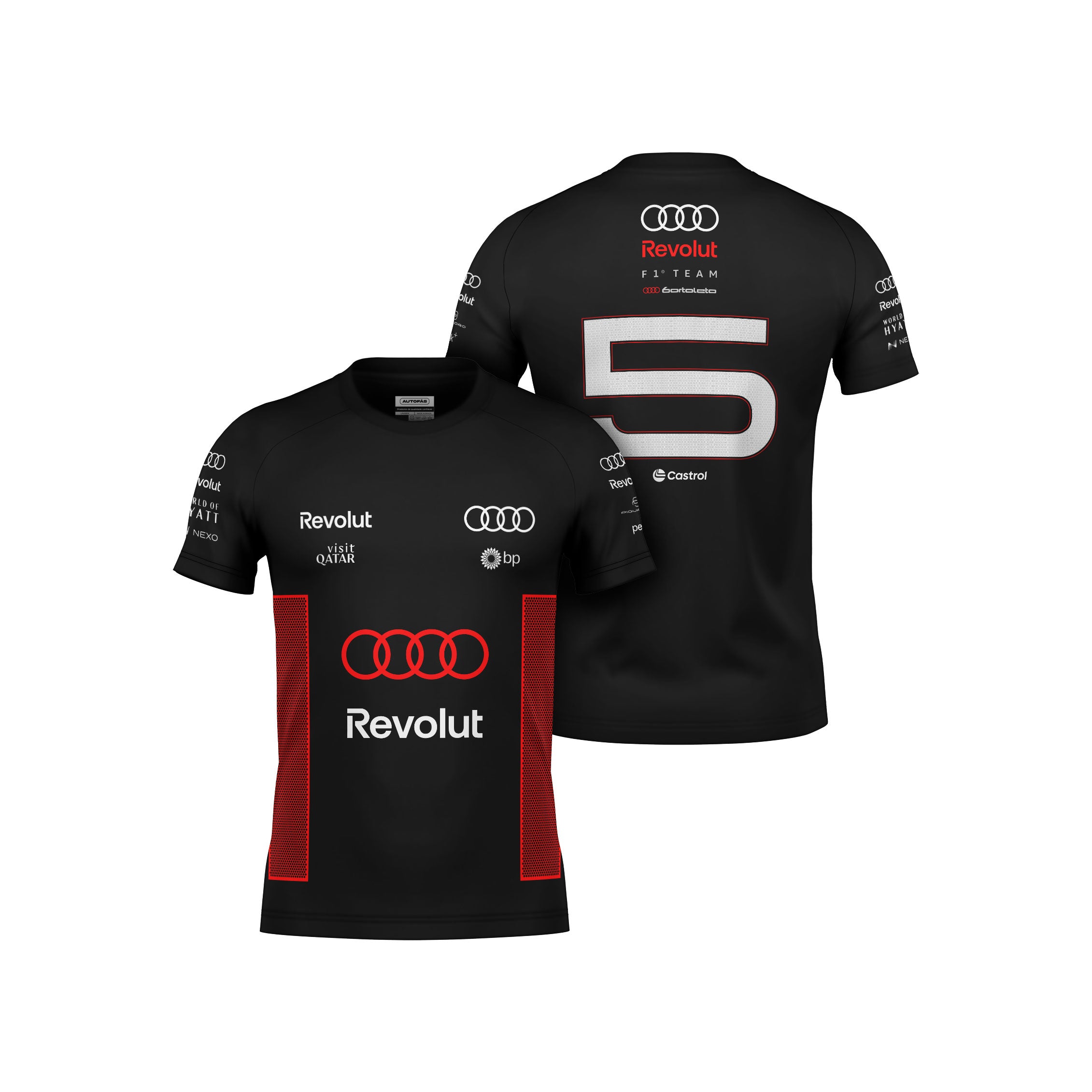 Camiseta Audi Bortoleto Torcida 2026 Algodão Preto