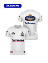 Camiseta Algodão Williams Retrô Rothmans Racing Branco