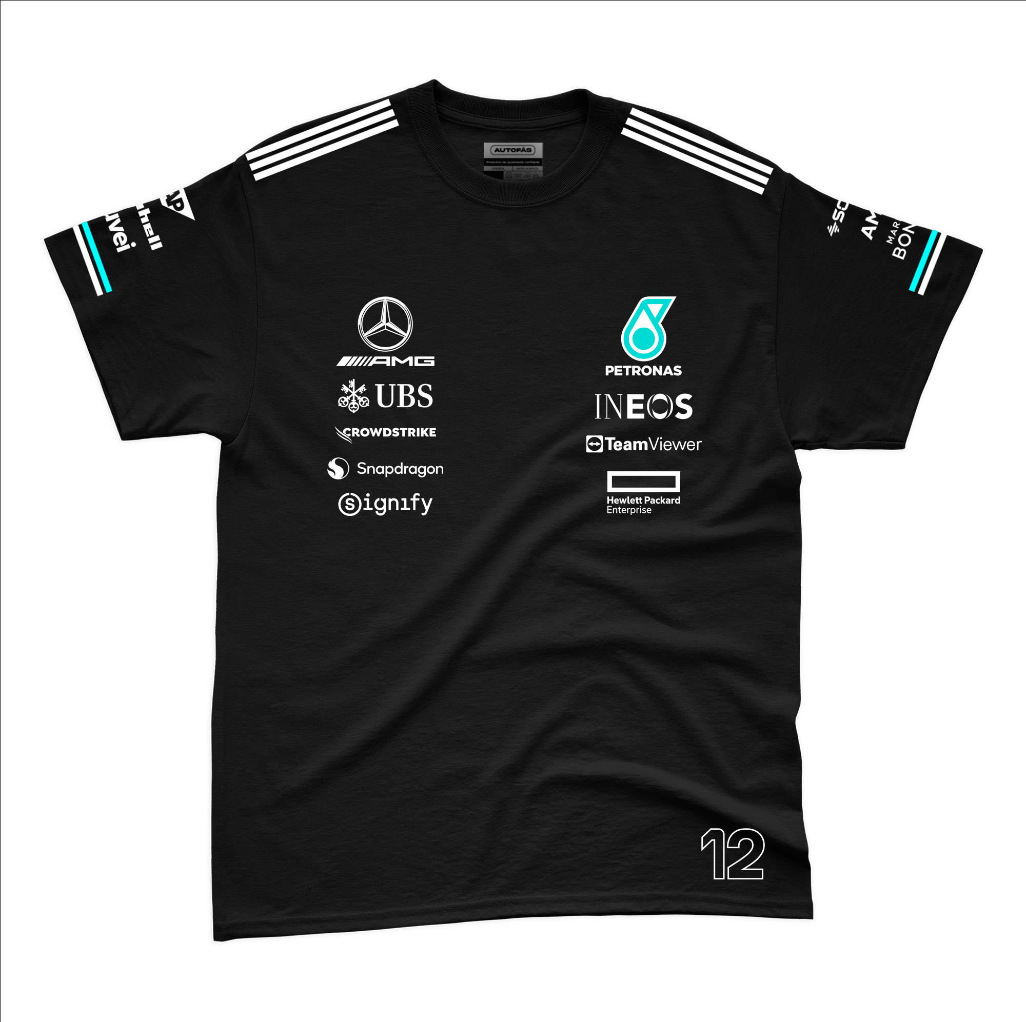 Camiseta Algodão Mercedes Kimi Antonelli Preto 2025