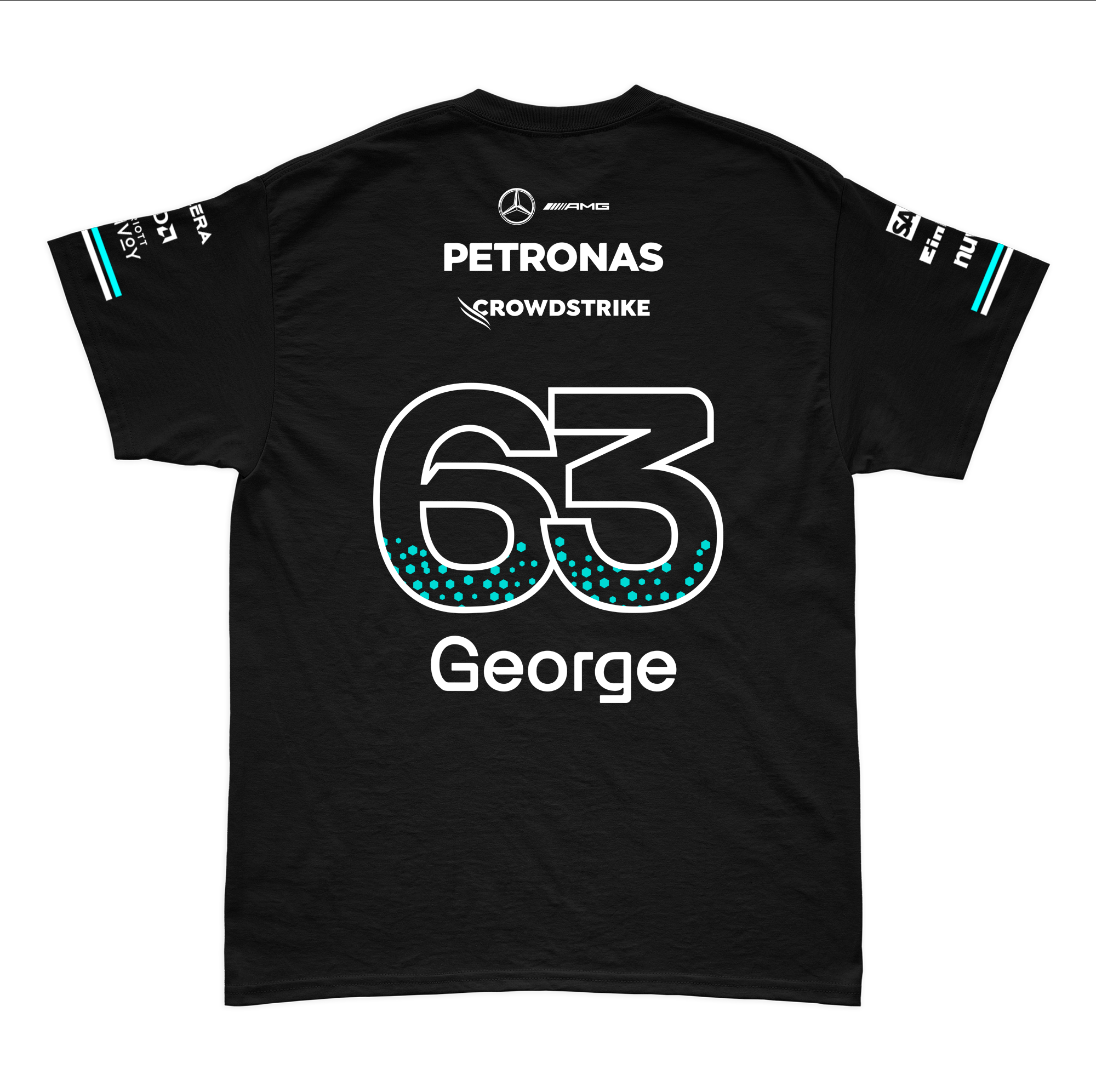 Camiseta Algodão Mercedes George Russell Preto 2025