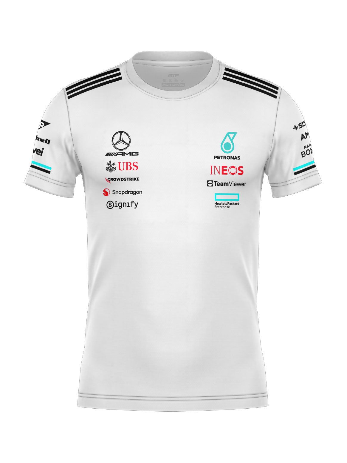 Camiseta Algodão Mercedes Equipe Branco 2025
