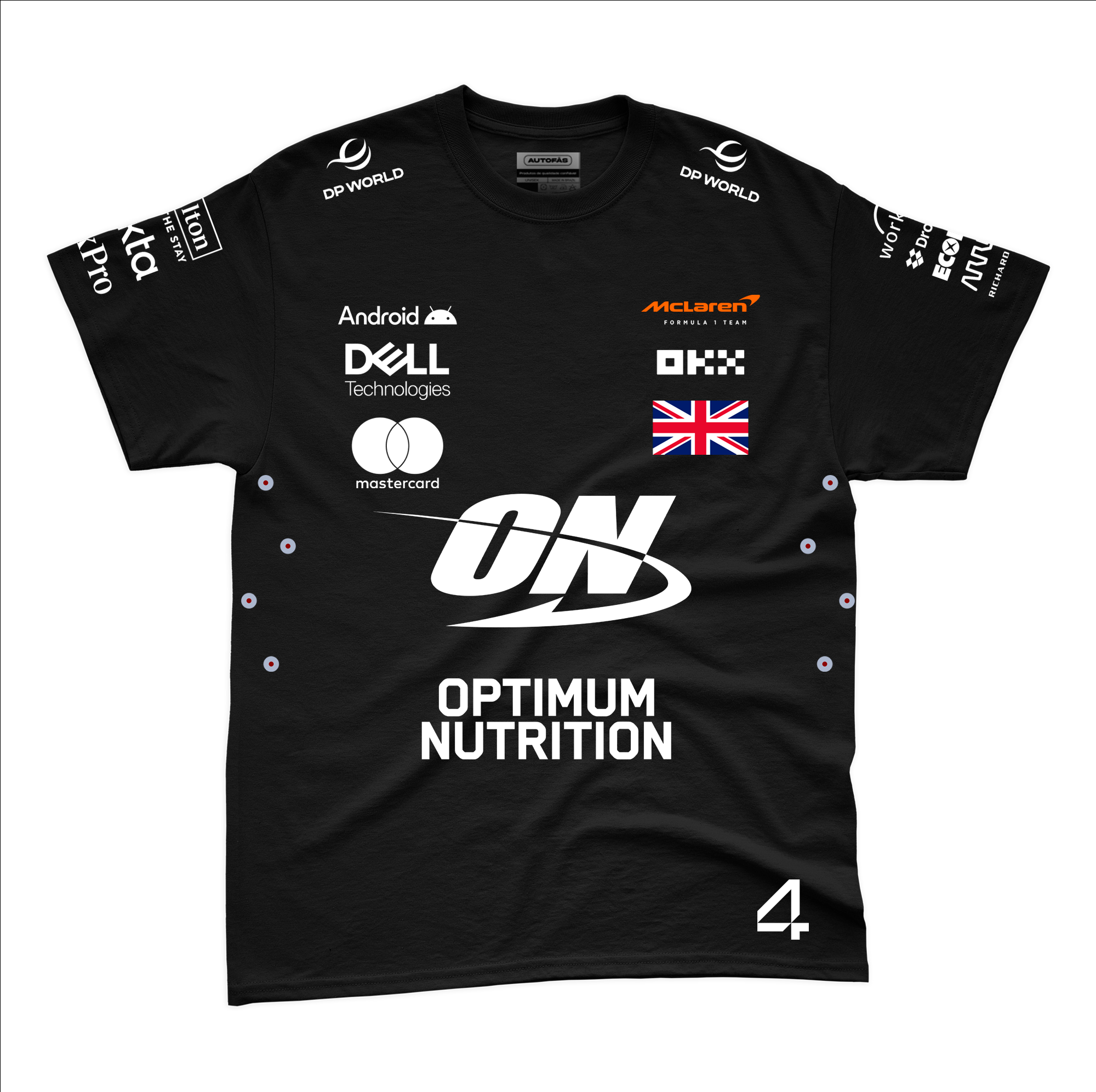 Camiseta Algodão Mclaren Lando Norris Preto 2025