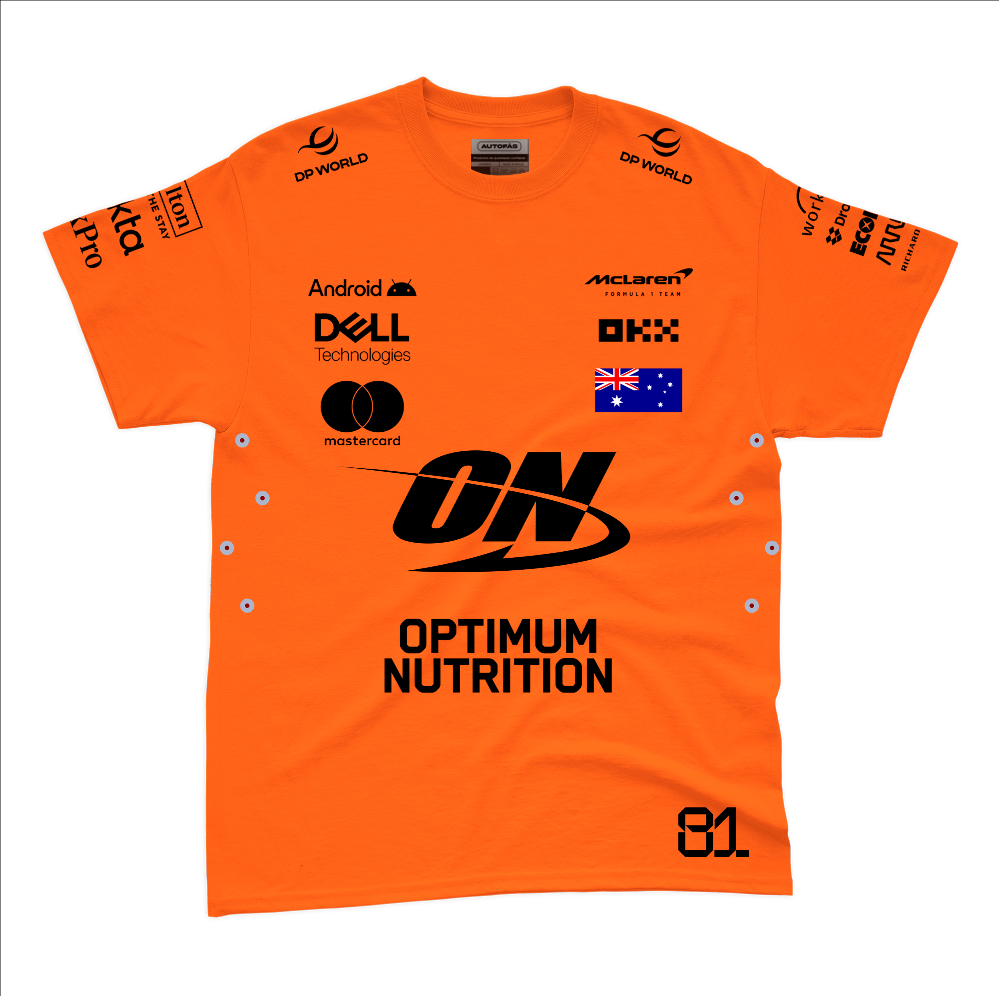 Camiseta Algodão Mclaren Oscar Piastri Laranja 2025