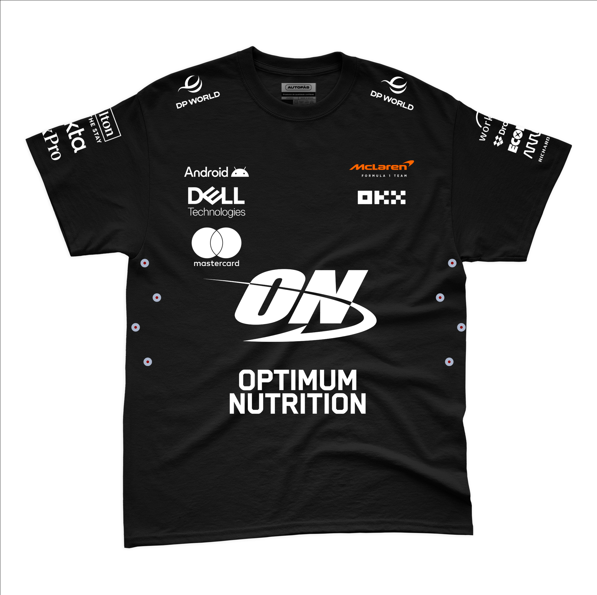 Camiseta Algodão Mclaren Equipe Preto 2025