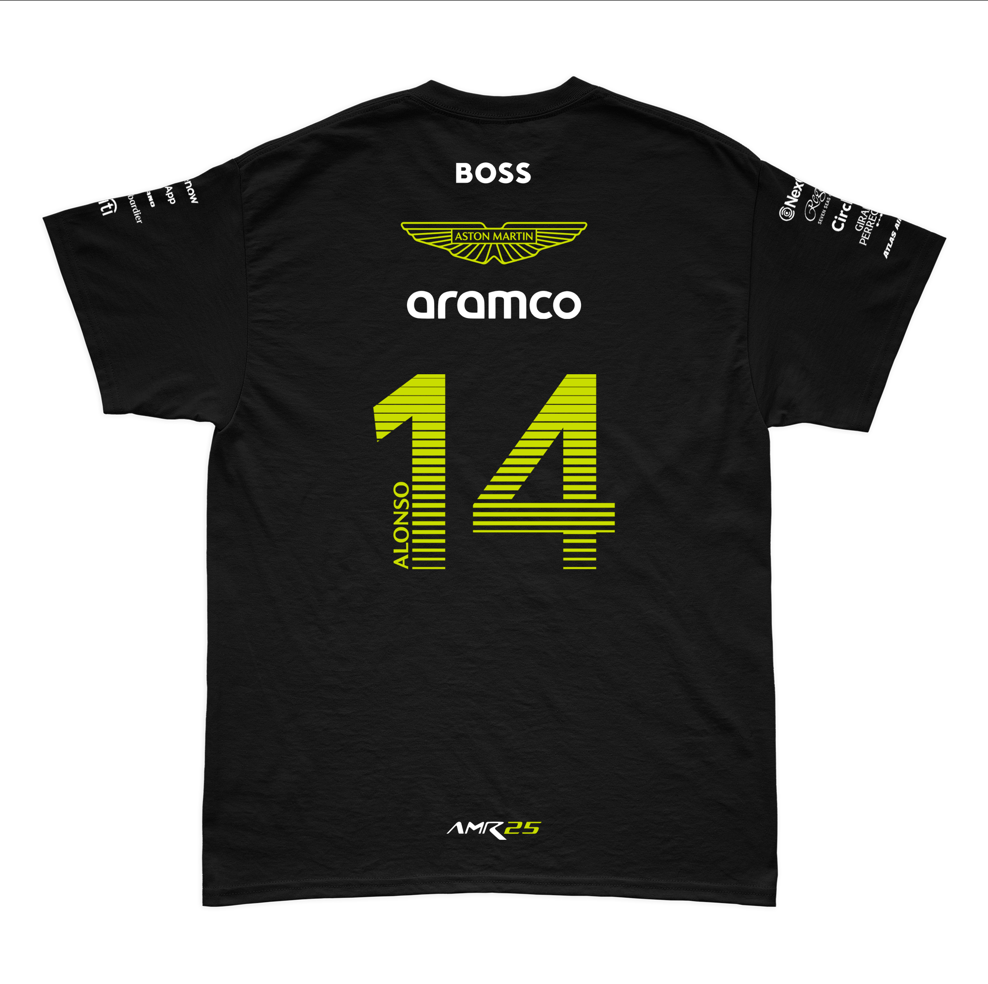 Camiseta Algodão Aston Martin Fernando Alonso Preto 2025