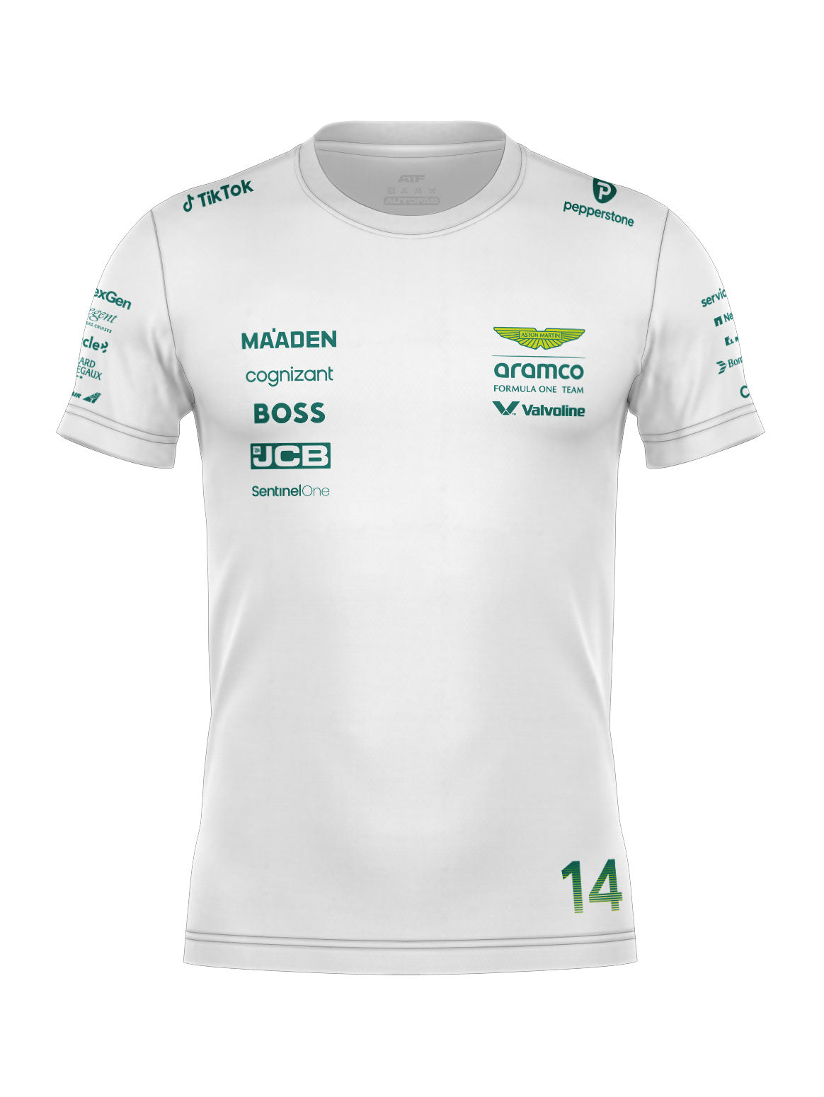 Camiseta Algodão Aston Martin Fernando Alonso Branco 2025
