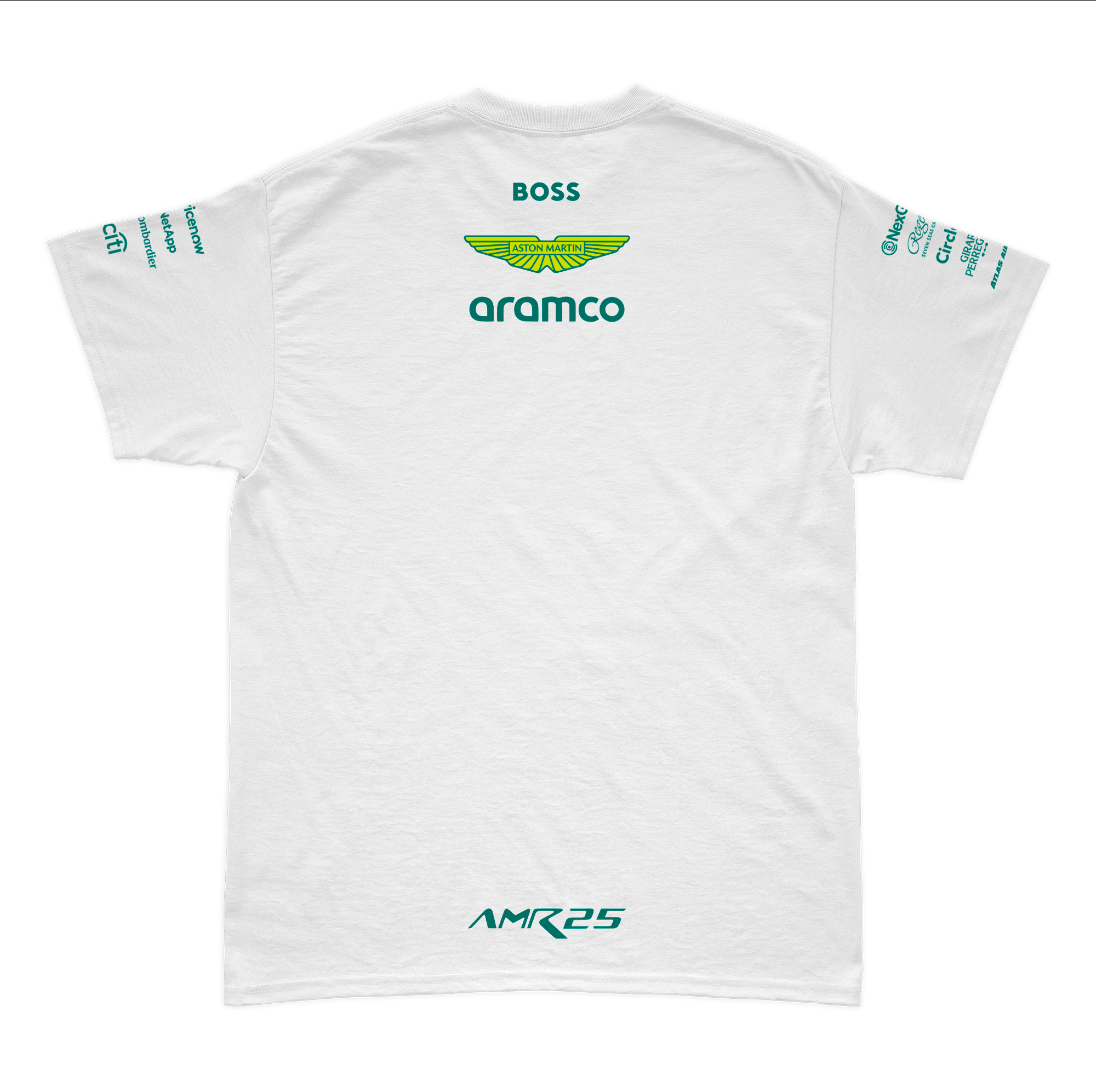 Camiseta Algodão Aston Martin Equipe Branco 2025