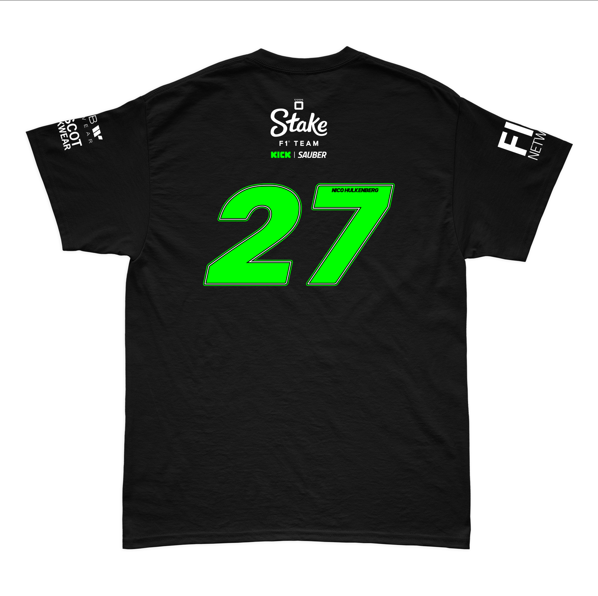 Camiseta Algodão Stake Sauber Hulkenberg Preto 2025