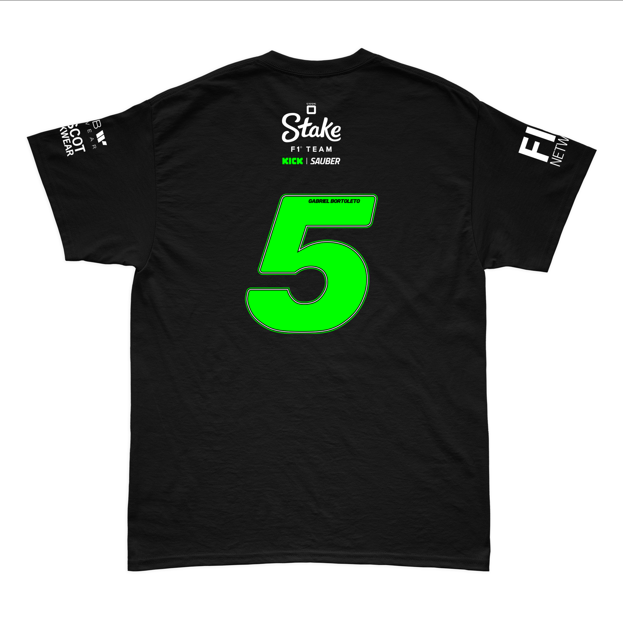 Camiseta Algodão Stake Sauber Bortoleto Preto 2025