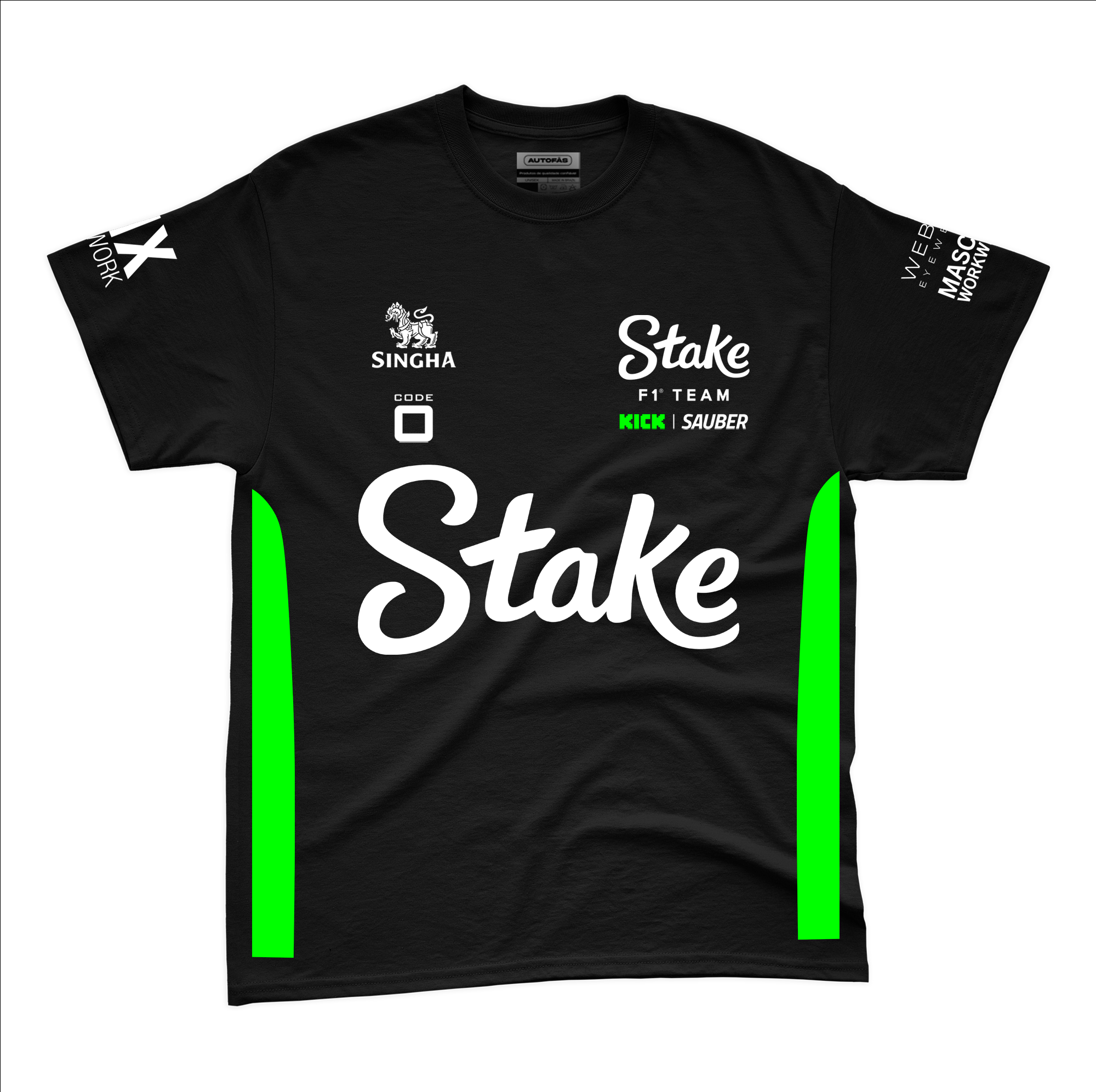 Camiseta Algodão Stake Sauber Equipe Preto 2025