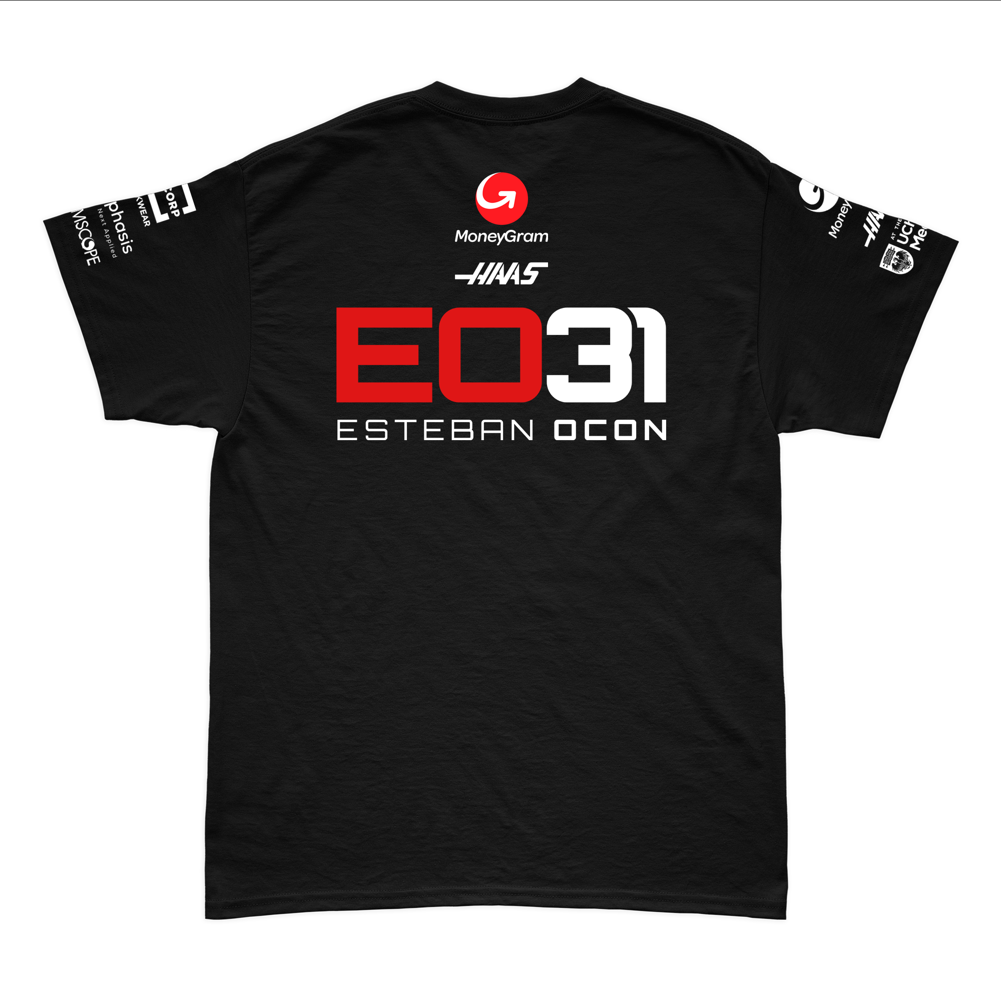 Camiseta Algodão Haas Esteban Ocon Preto 2025
