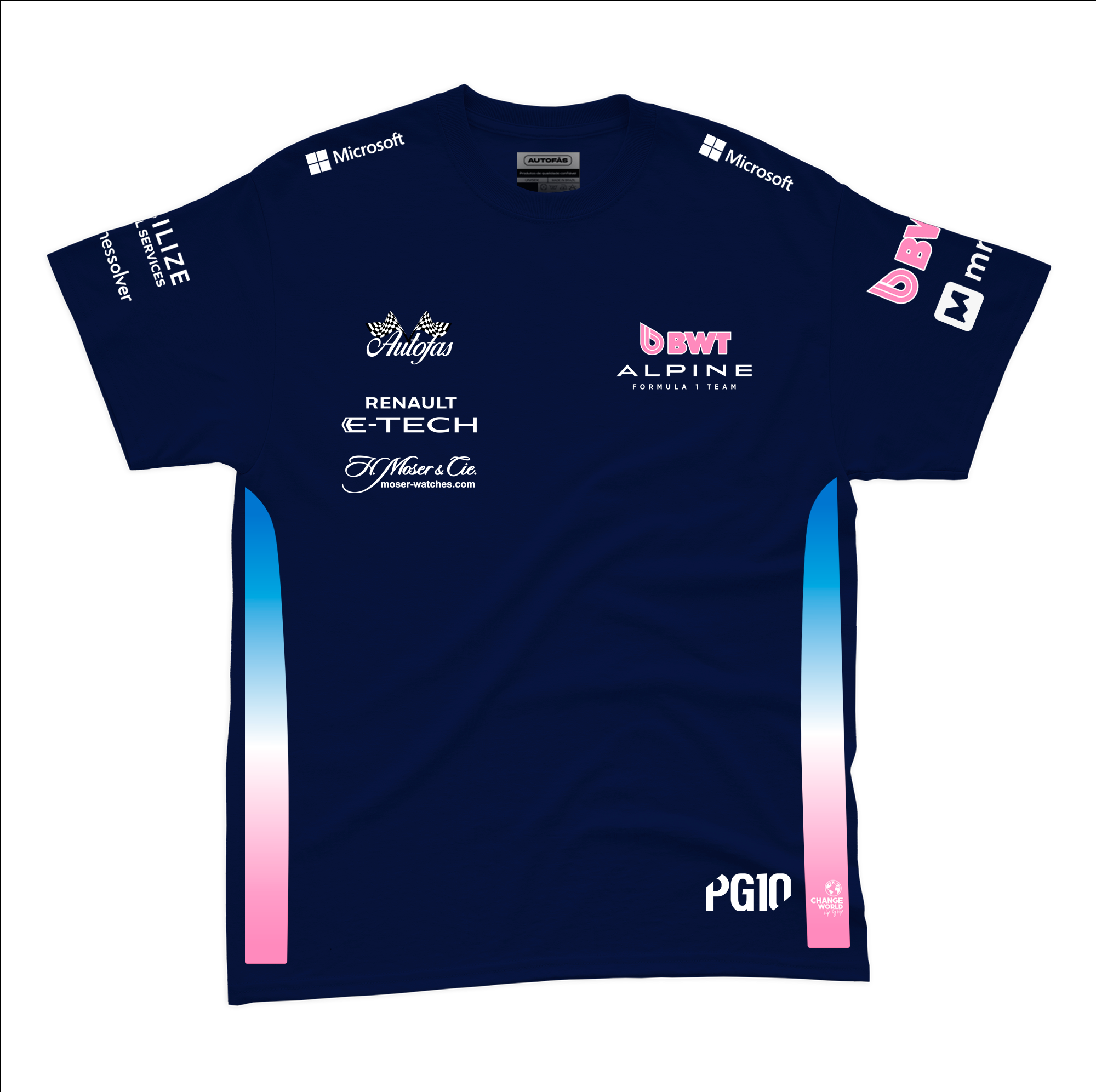 Camiseta Algodão Alpine Pierre Gasly Azul Marinho 2025