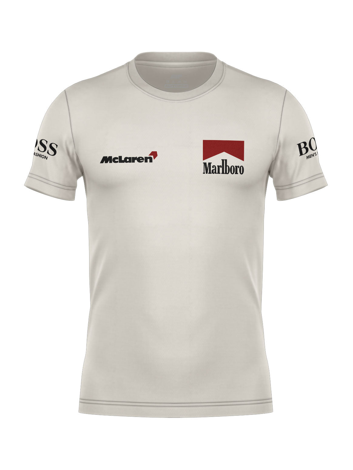 Camiseta Algodão Mclaren Marlboro Retrô anos 90 Off White