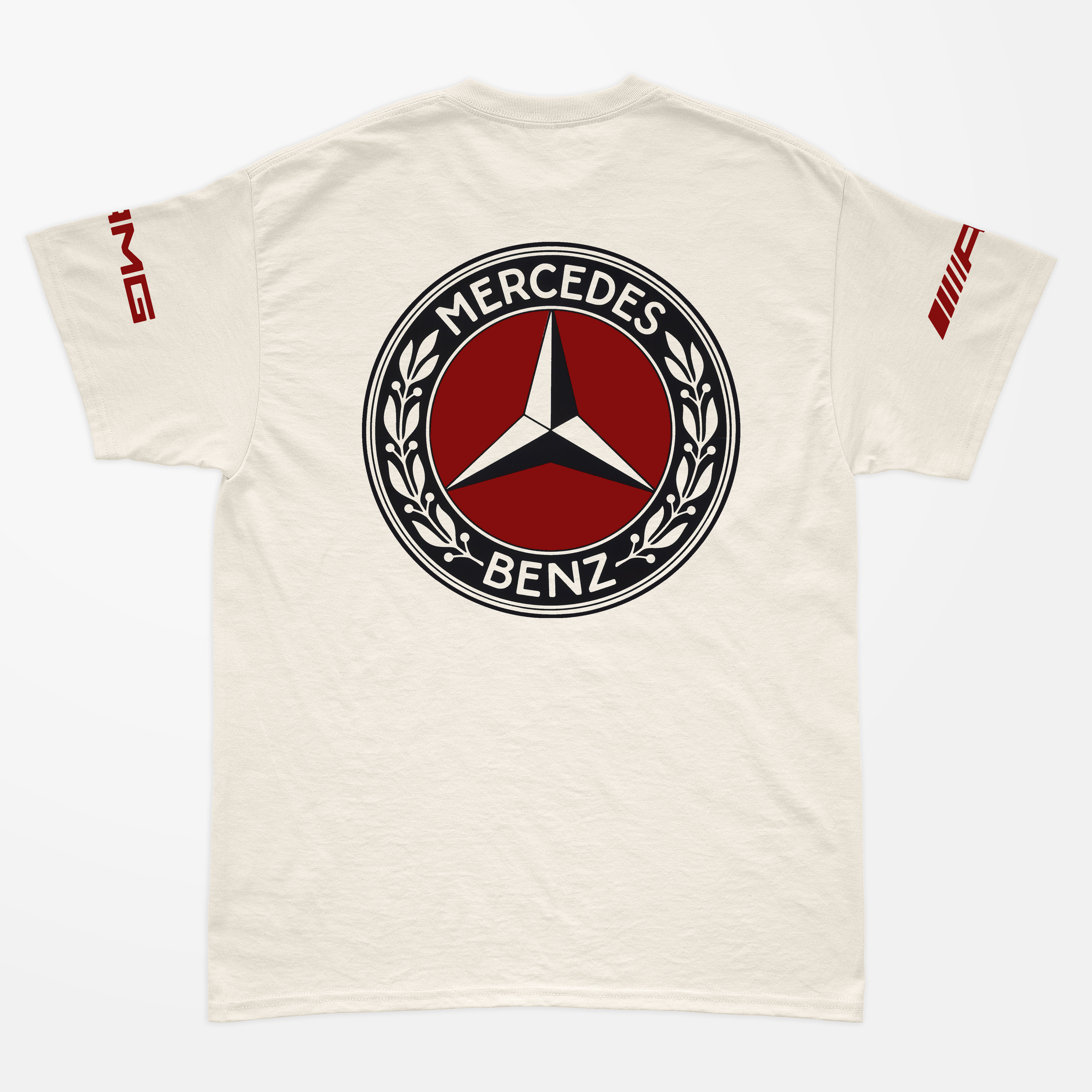 Camiseta Mercedes Logo Retrô Off White Algodão