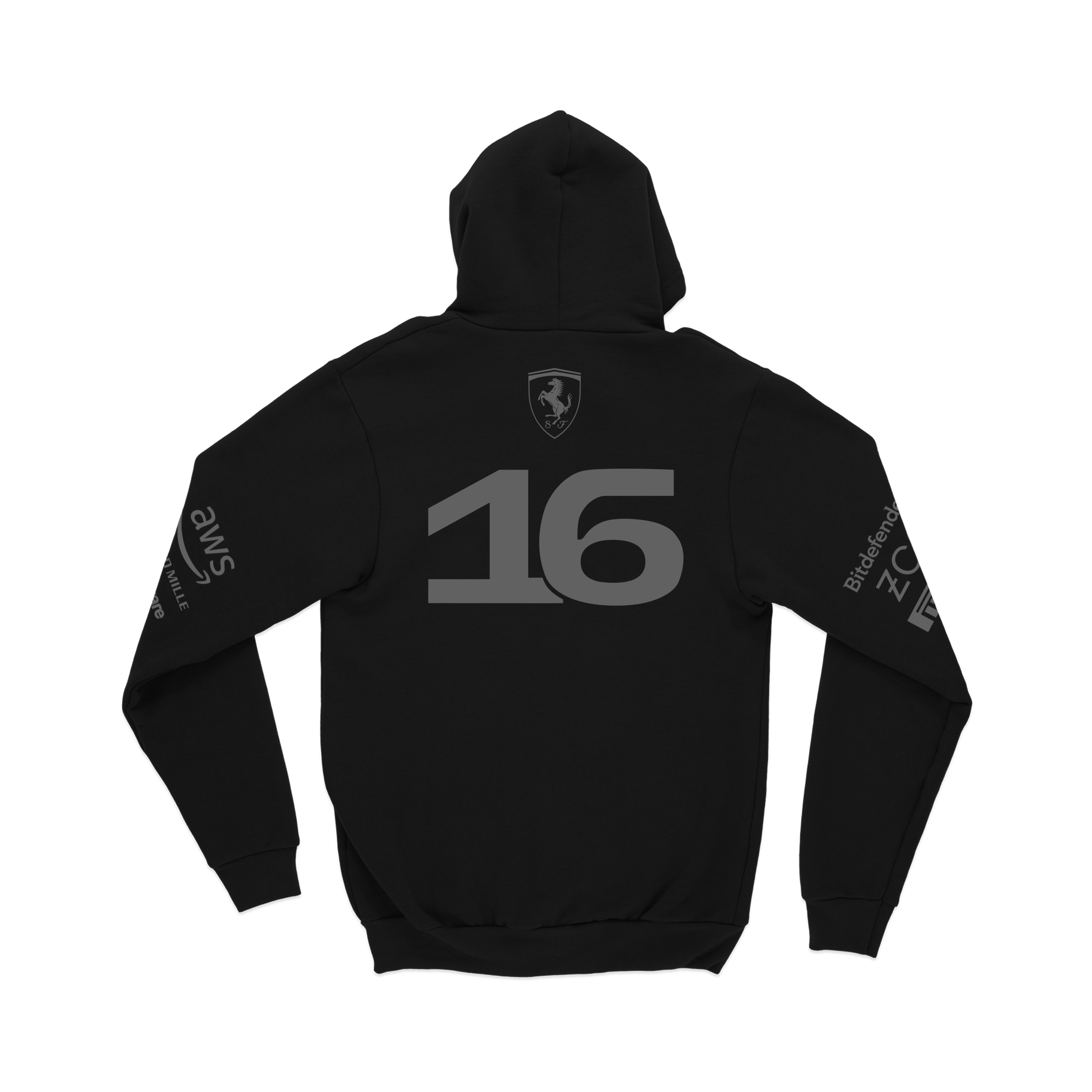 Moletom Canguru Charles Leclerc Ferrari All Black 2024