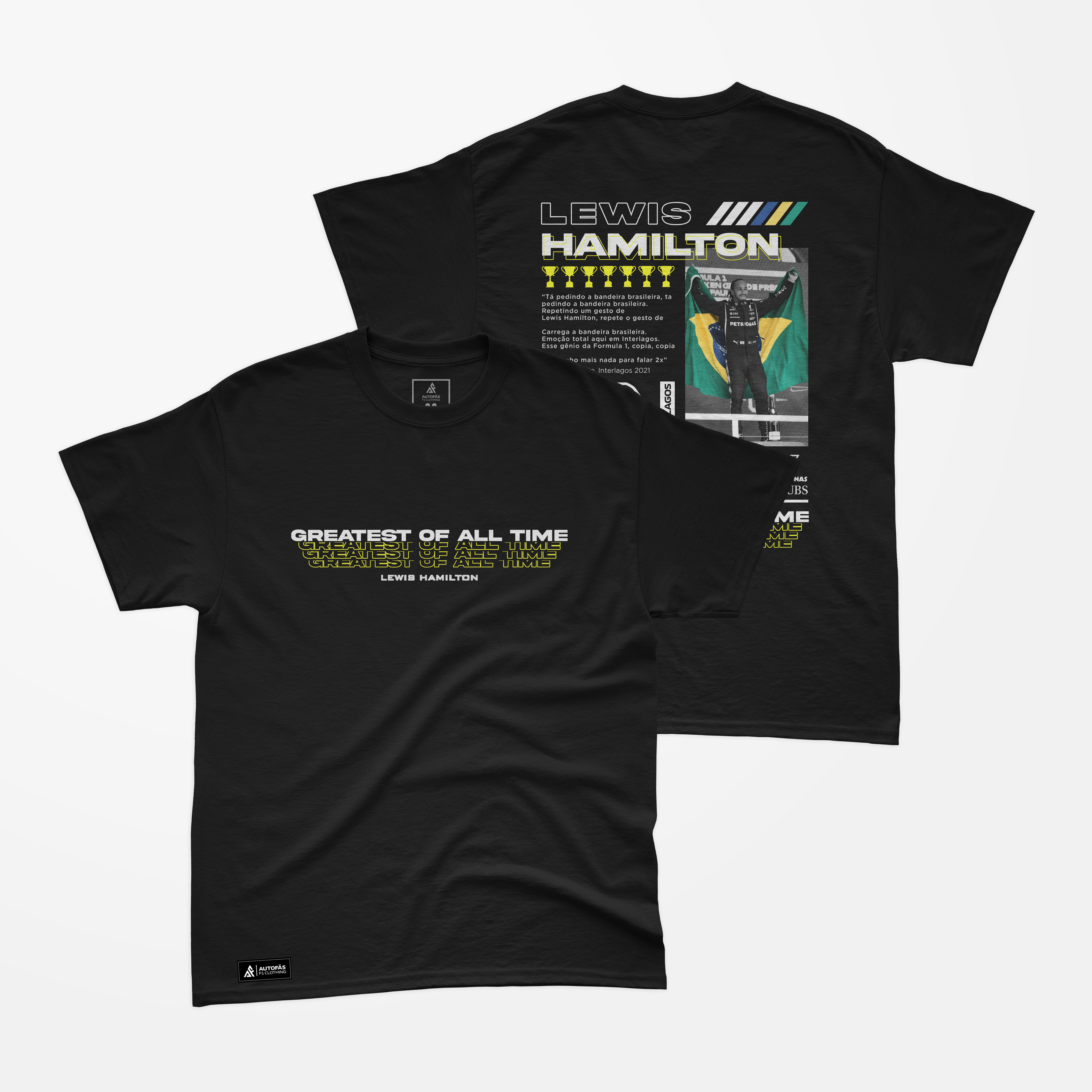 Camiseta Moments Lewis Hamilton Brasil Algodão