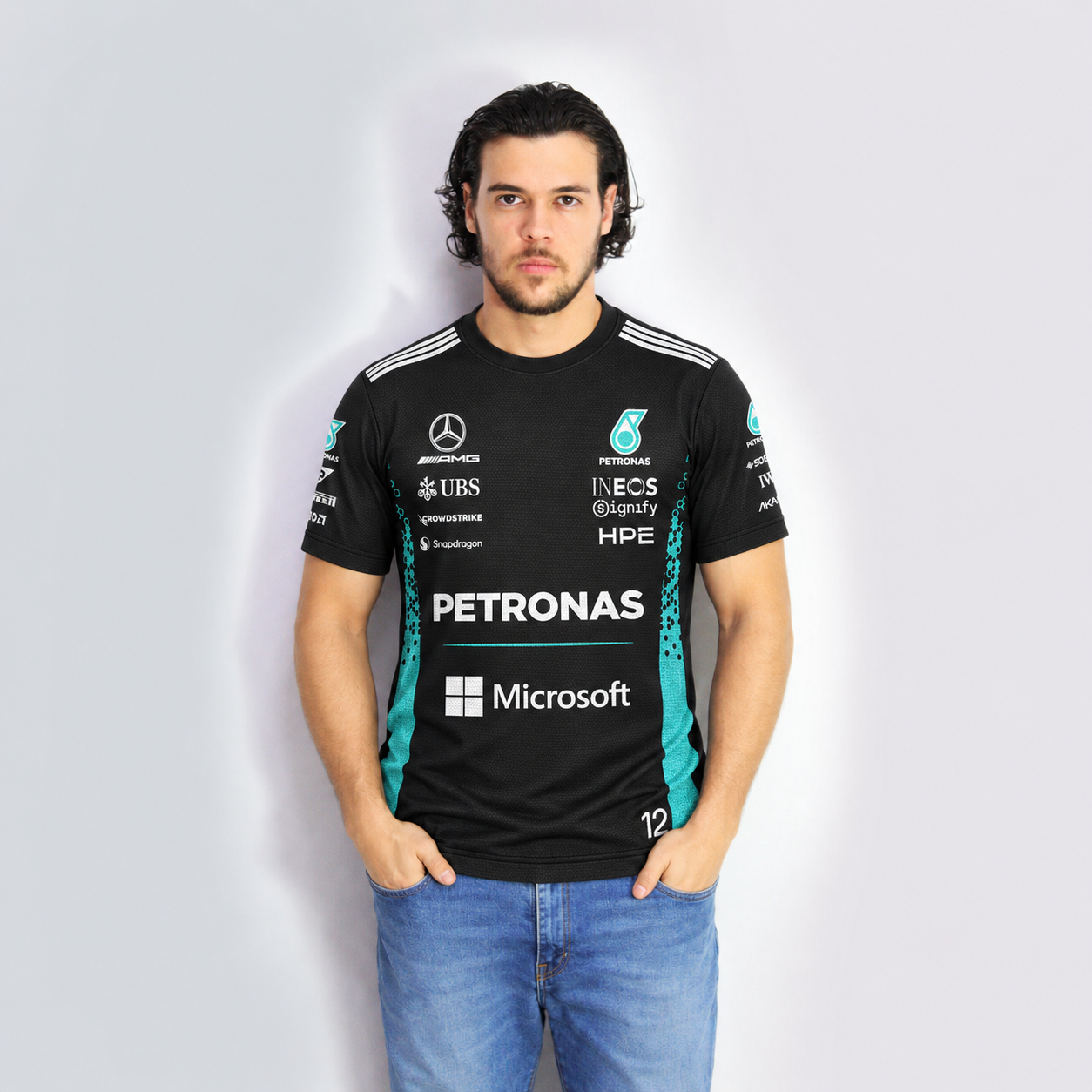 Camiseta Dryfit Kimi Antonelli Mercedes F1 2026 Preta
