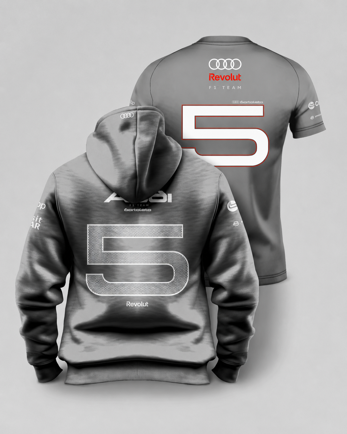Combo Silver Bortoleto Audi Moletom Canguru + Camiseta Dryfit Cinza