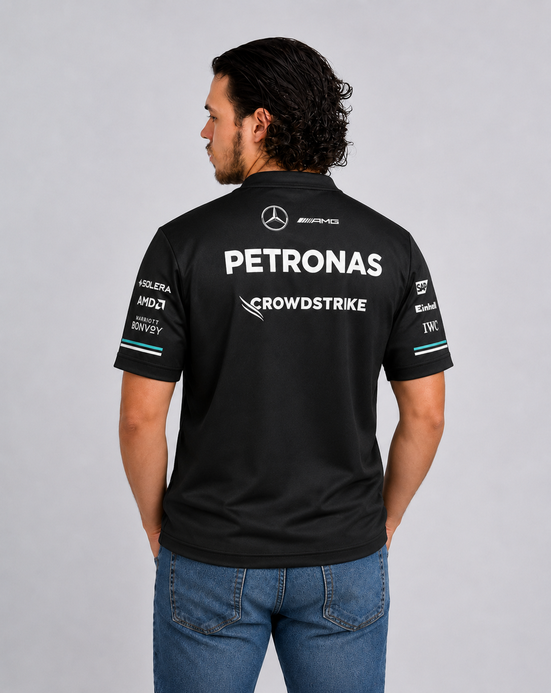 Camiseta Polo Mercedes Equipe Preto 2025