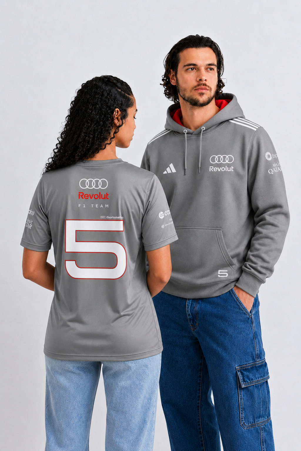 Combo Silver Bortoleto Audi Moletom Canguru + Camiseta Dryfit Cinza