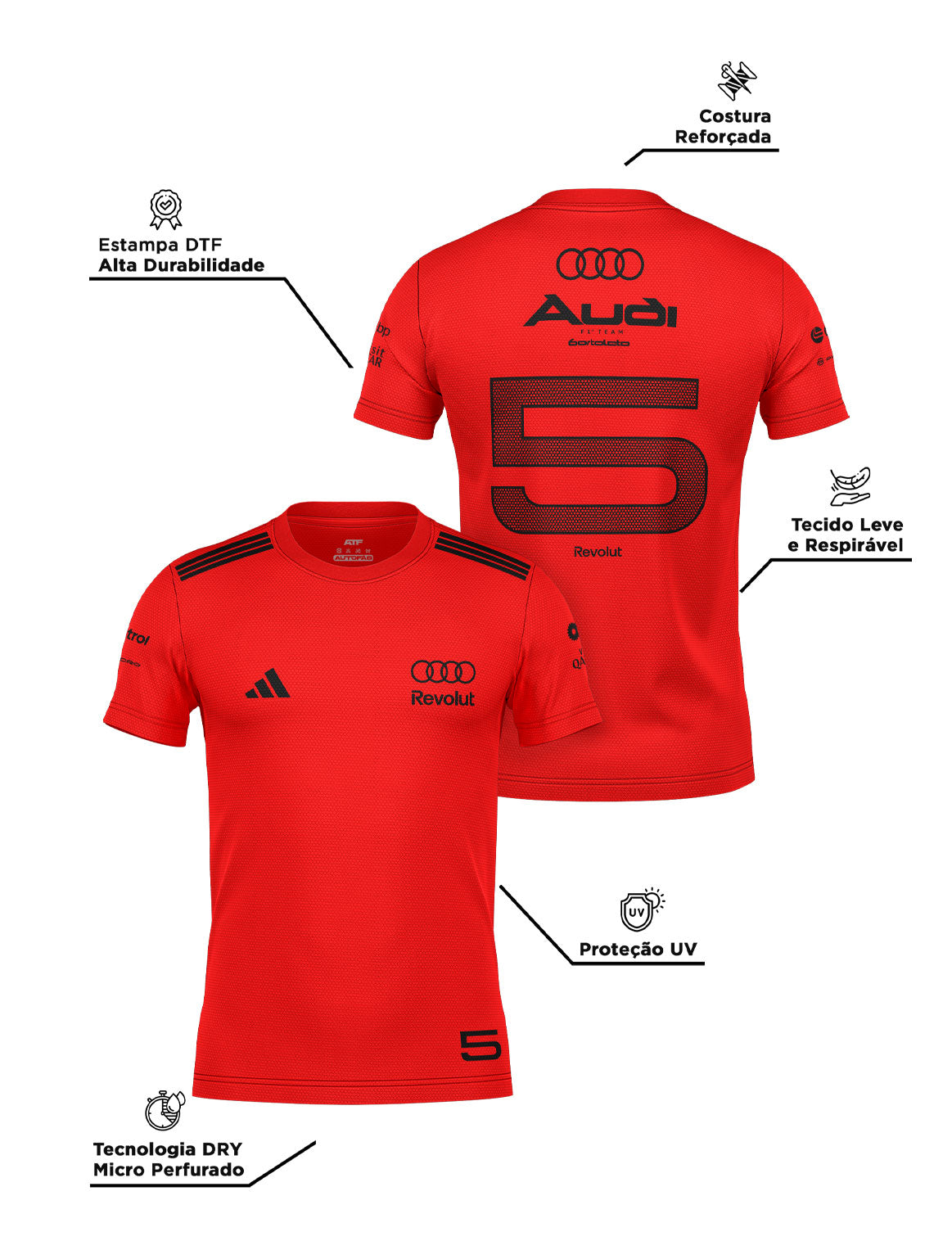 Camiseta Dryfit Gabriel Bortoleto Edição Red Audi 2026