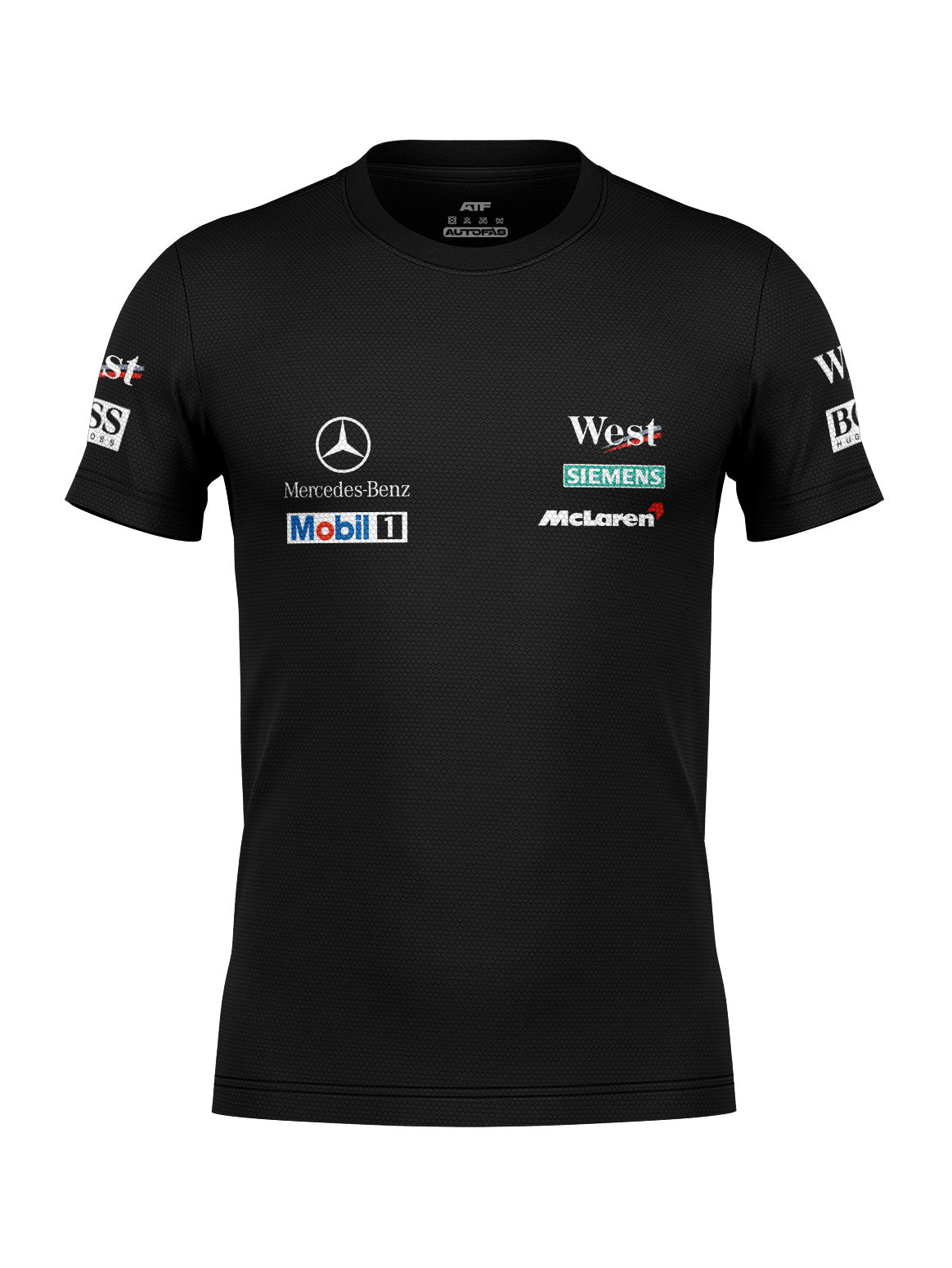 Camiseta DryFit Mclaren West Mercedes Retrô Preta
