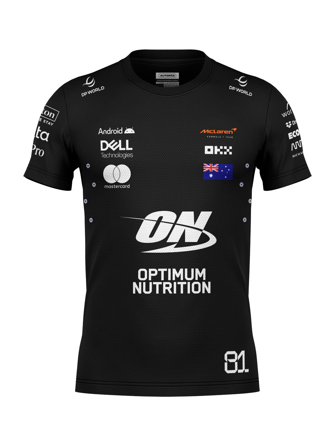 Camiseta Dryfit Mclaren Oscar Piastri Preto 2025