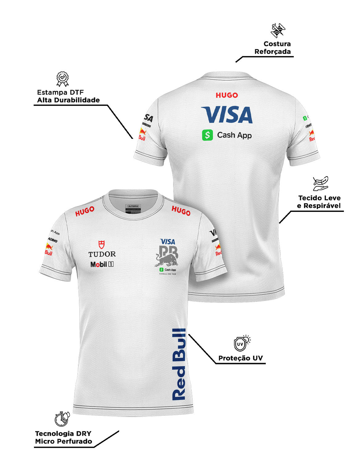 Camiseta Dryfit Racing Bulls Equipe Branco 2025