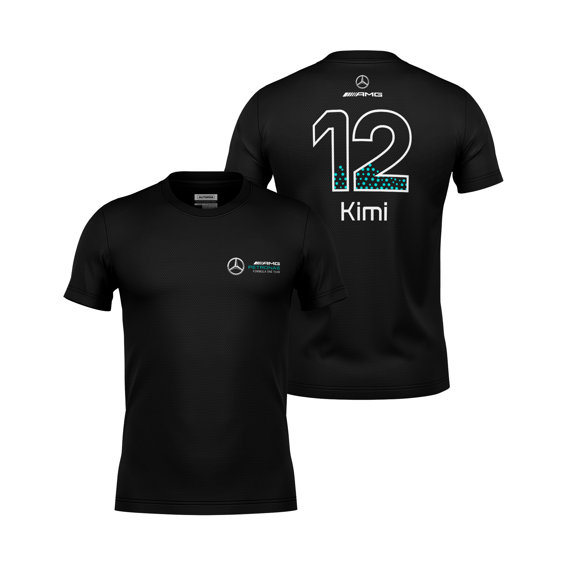 Camiseta Dryfit Mercedes Kimi Antoneli Minimal Preto 2025