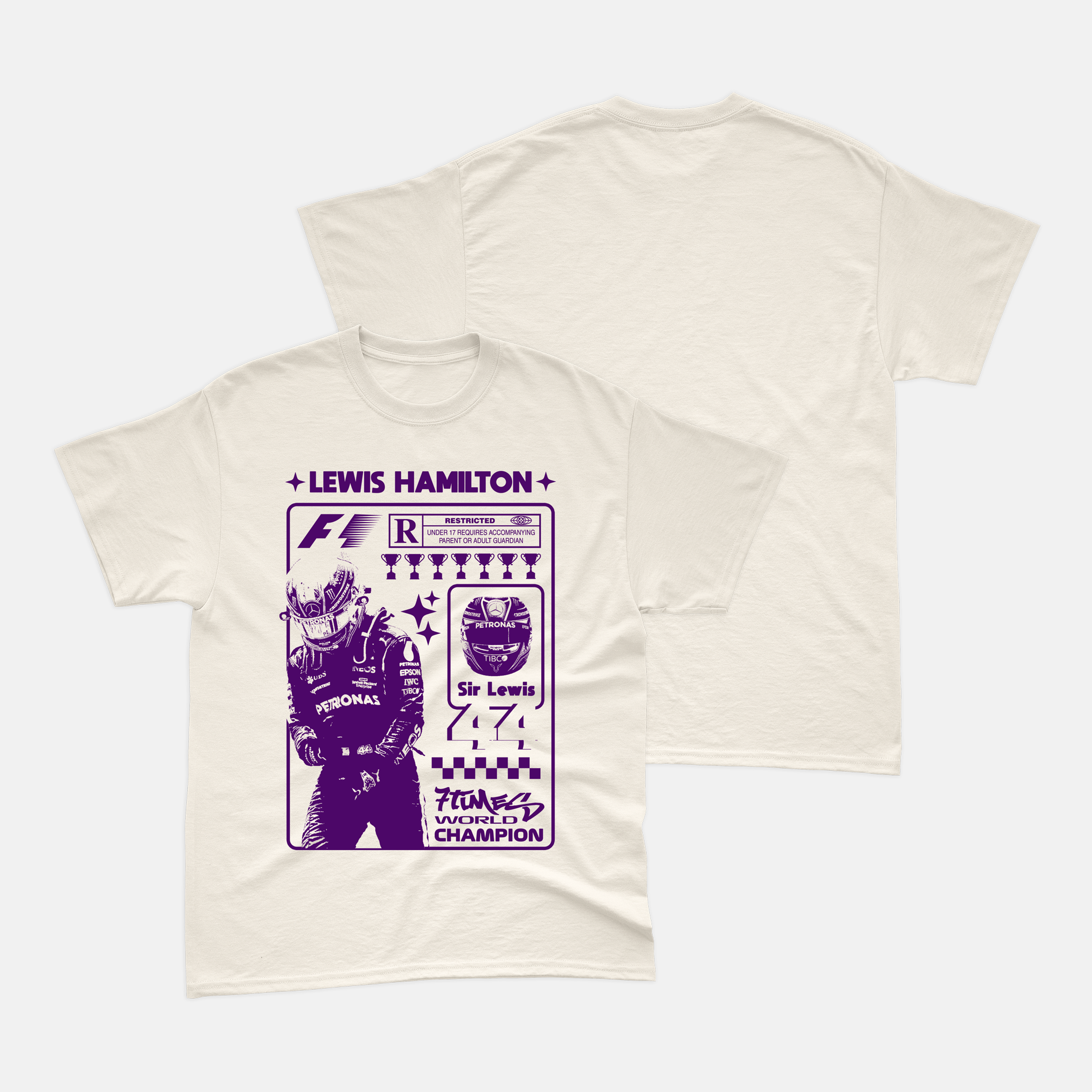 Camiseta RaioX Lewis Hamilton Off White Algodão