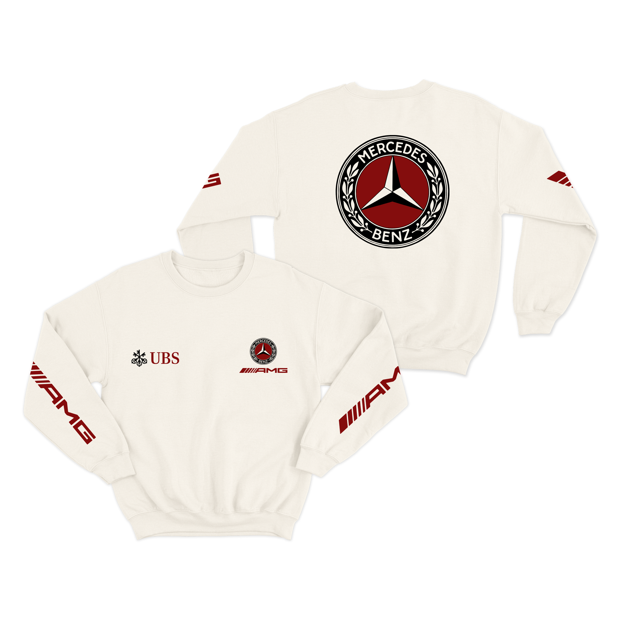 Moletom Mercedes AMG Retrô Logo Off White