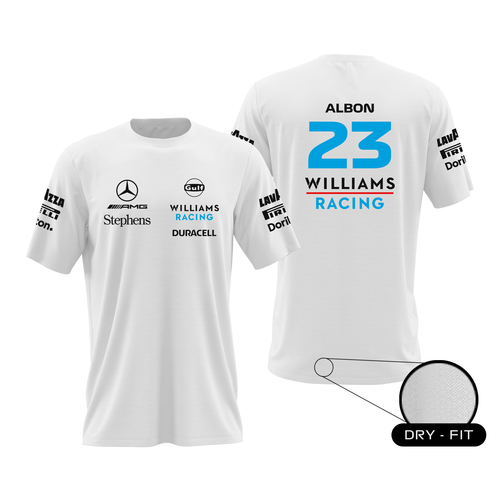 Camiseta DryFit Alex Albon Williams Racing 2023 Branca – Autofãs Store