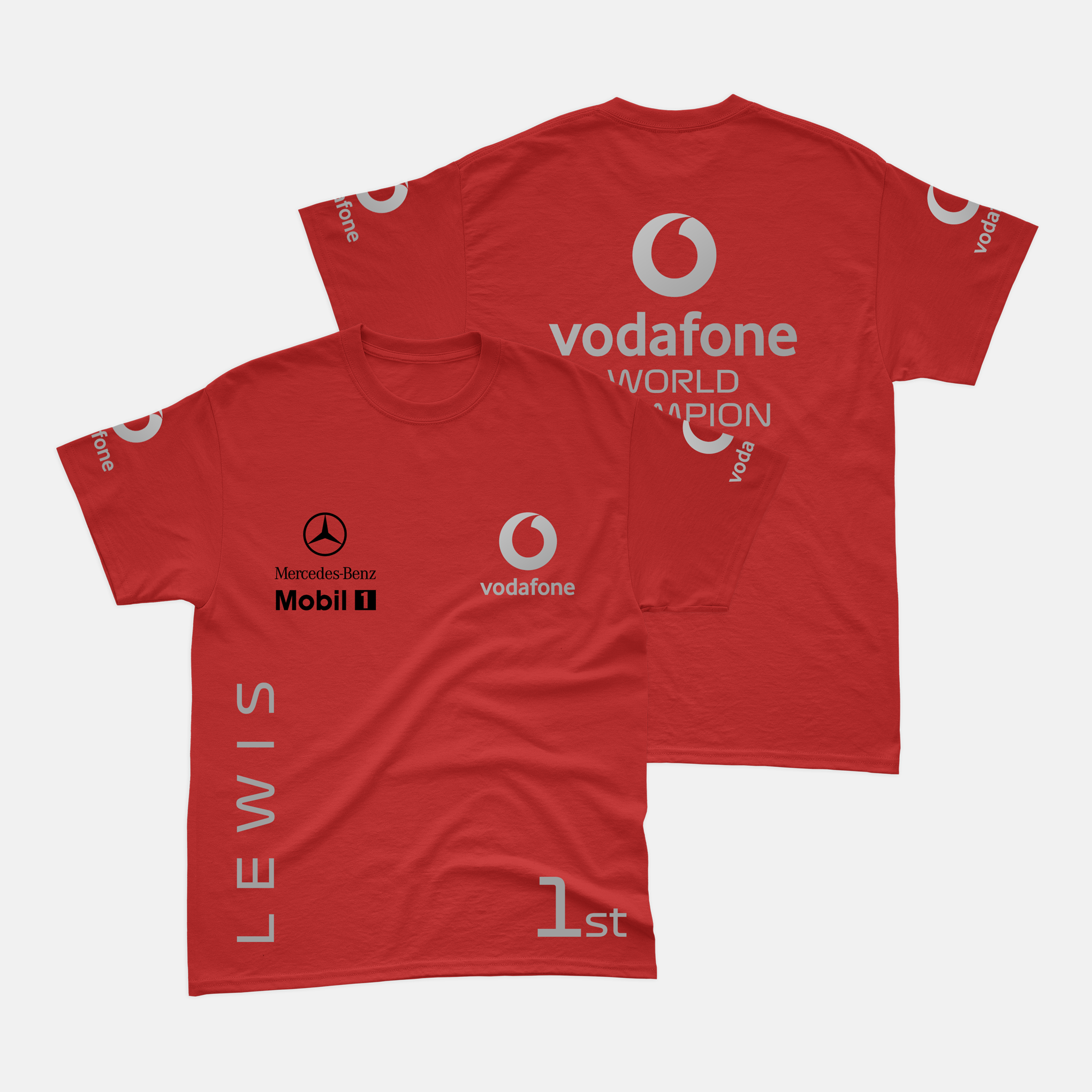 Camiseta Lewis Hamilton Mclaren Vodafone 2008 WDC Algodão