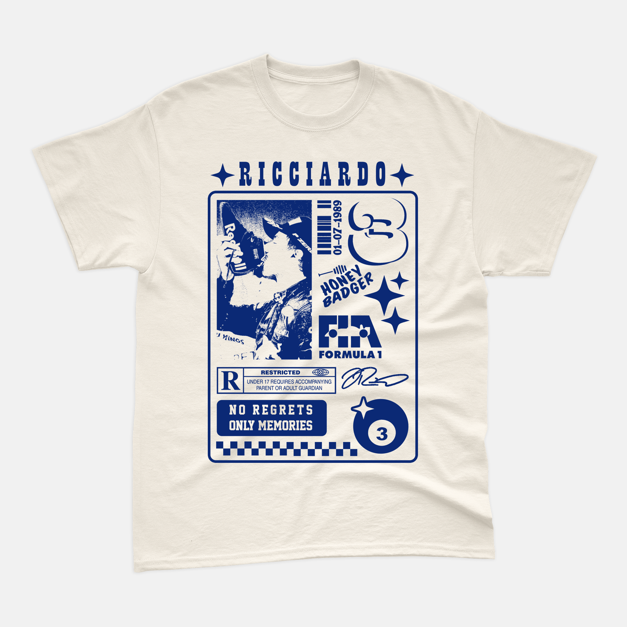 Camiseta RaioX Daniel Ricciardo Off White
