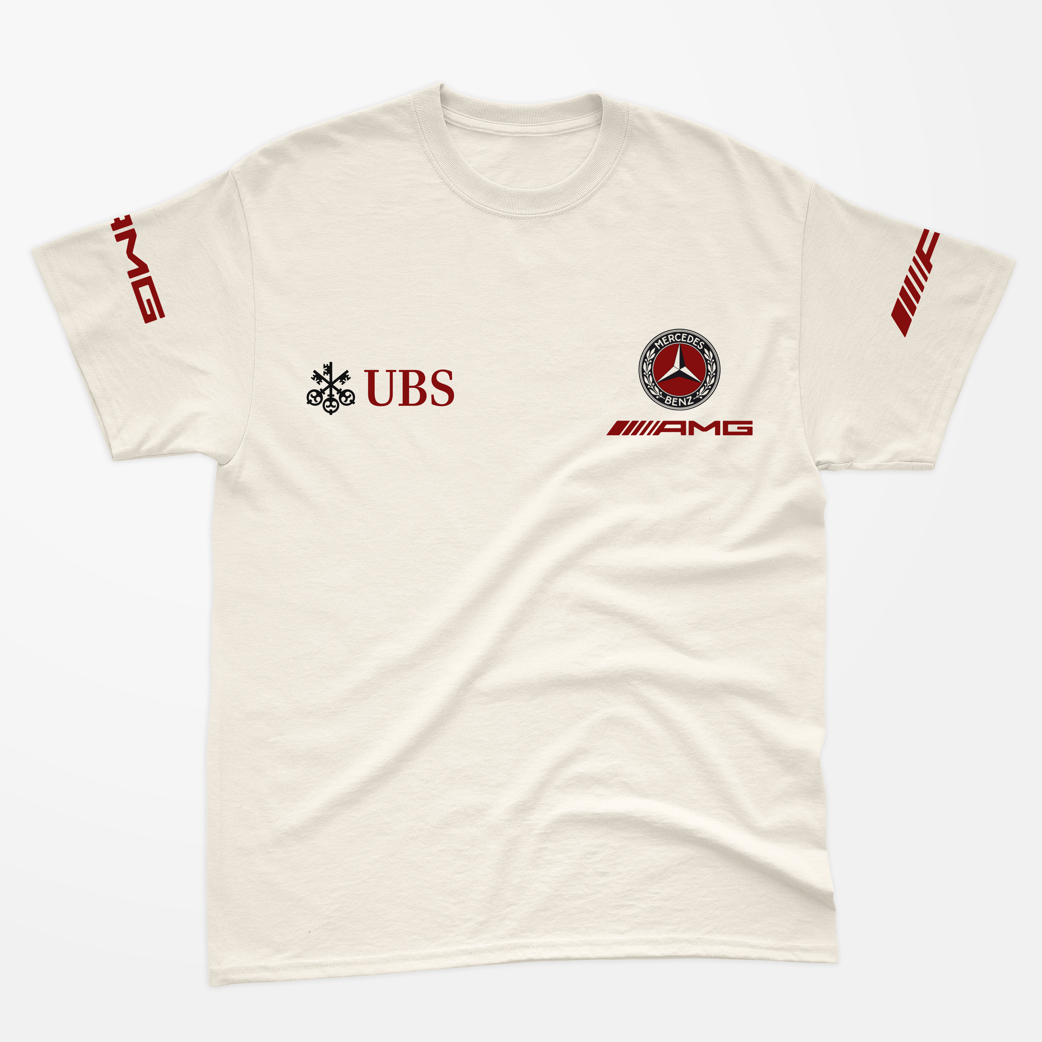 Camiseta Mercedes Logo Retrô Off White Algodão