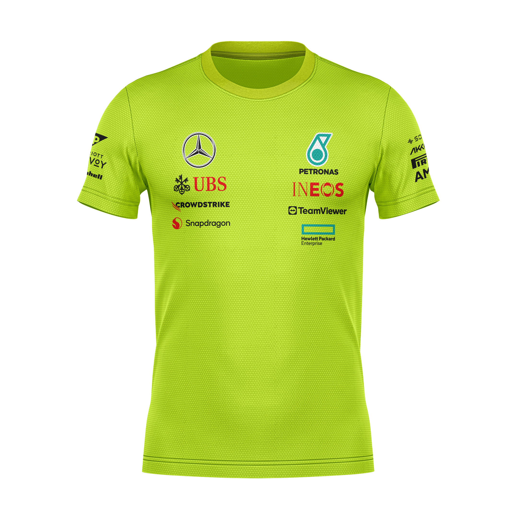 Camiseta DryFit Mercedes 2024 Verde Neon George Russell