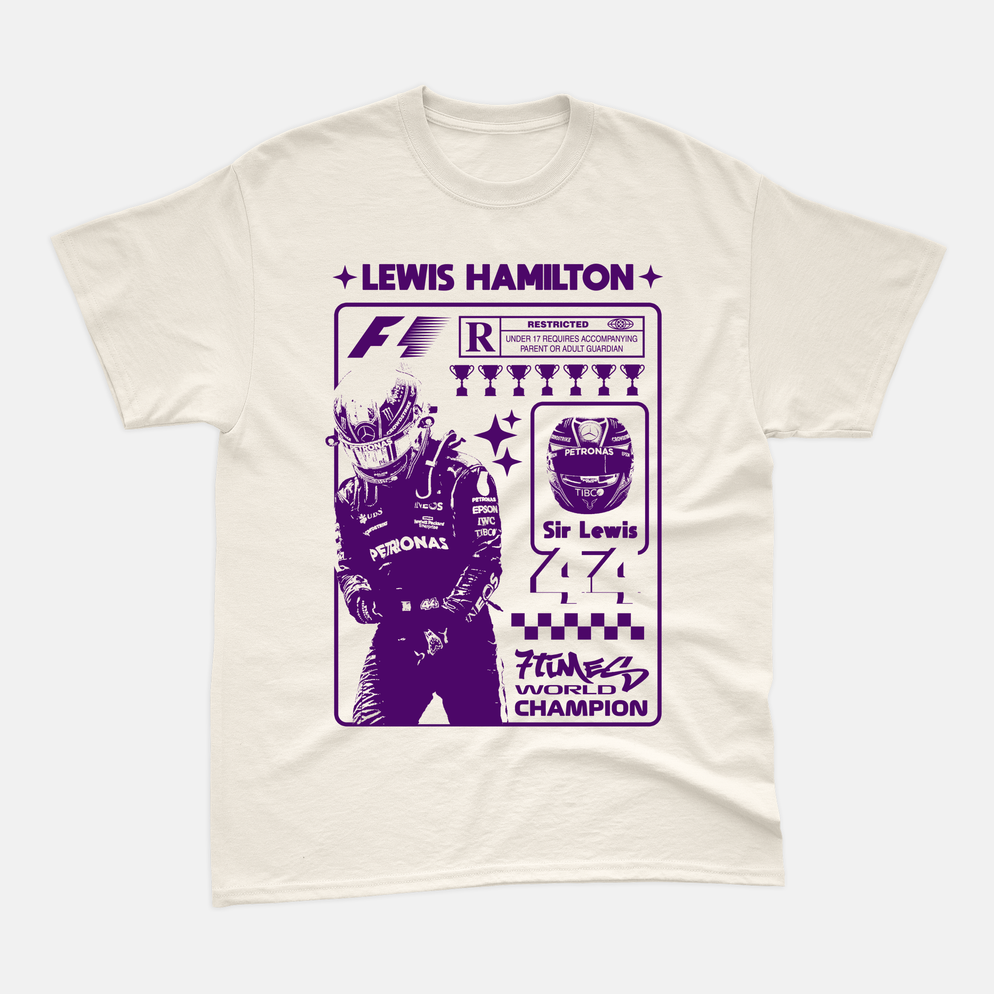 Camiseta RaioX Lewis Hamilton Off White Algodão