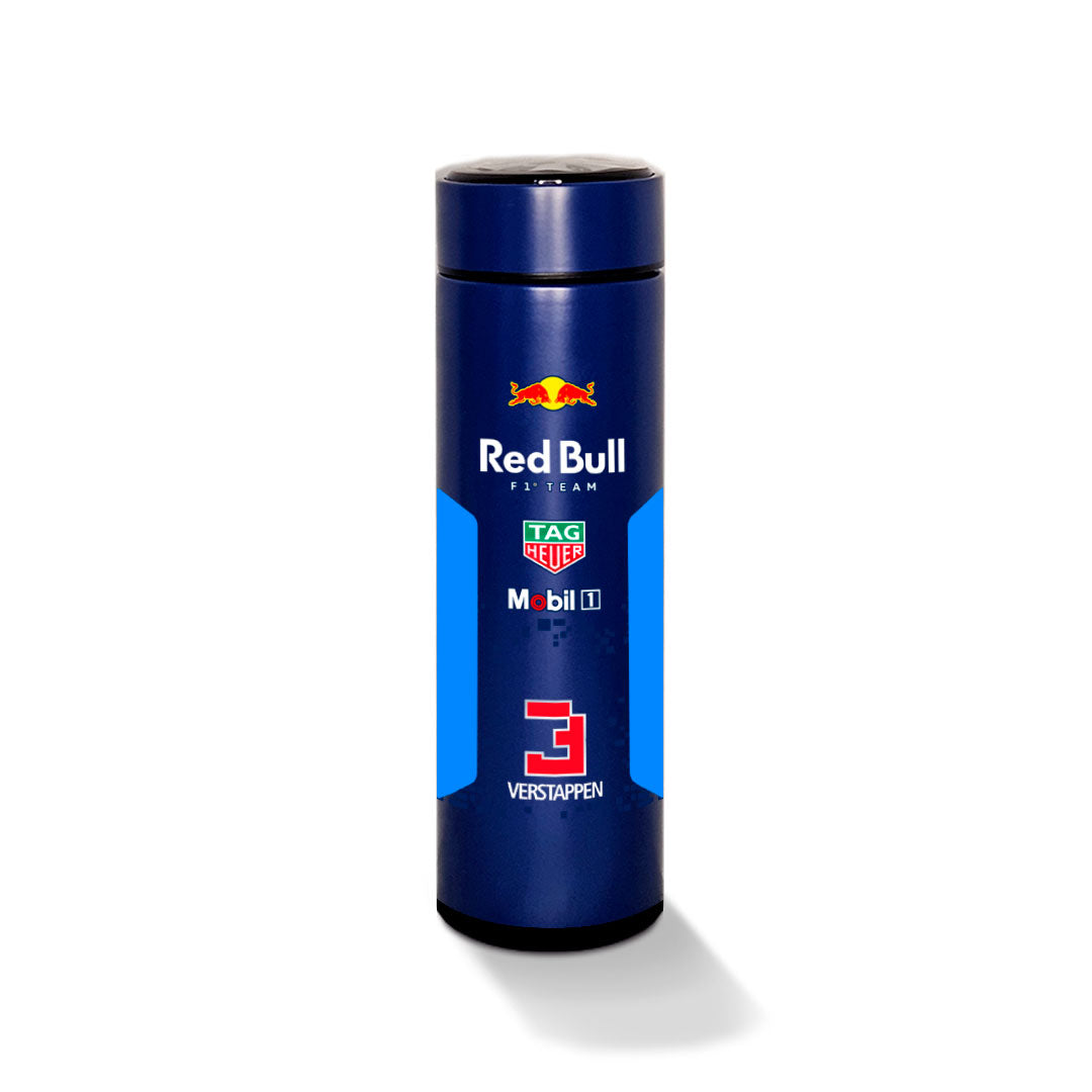 Garrafa térmica azul Red Bull Max Verstappen — frente